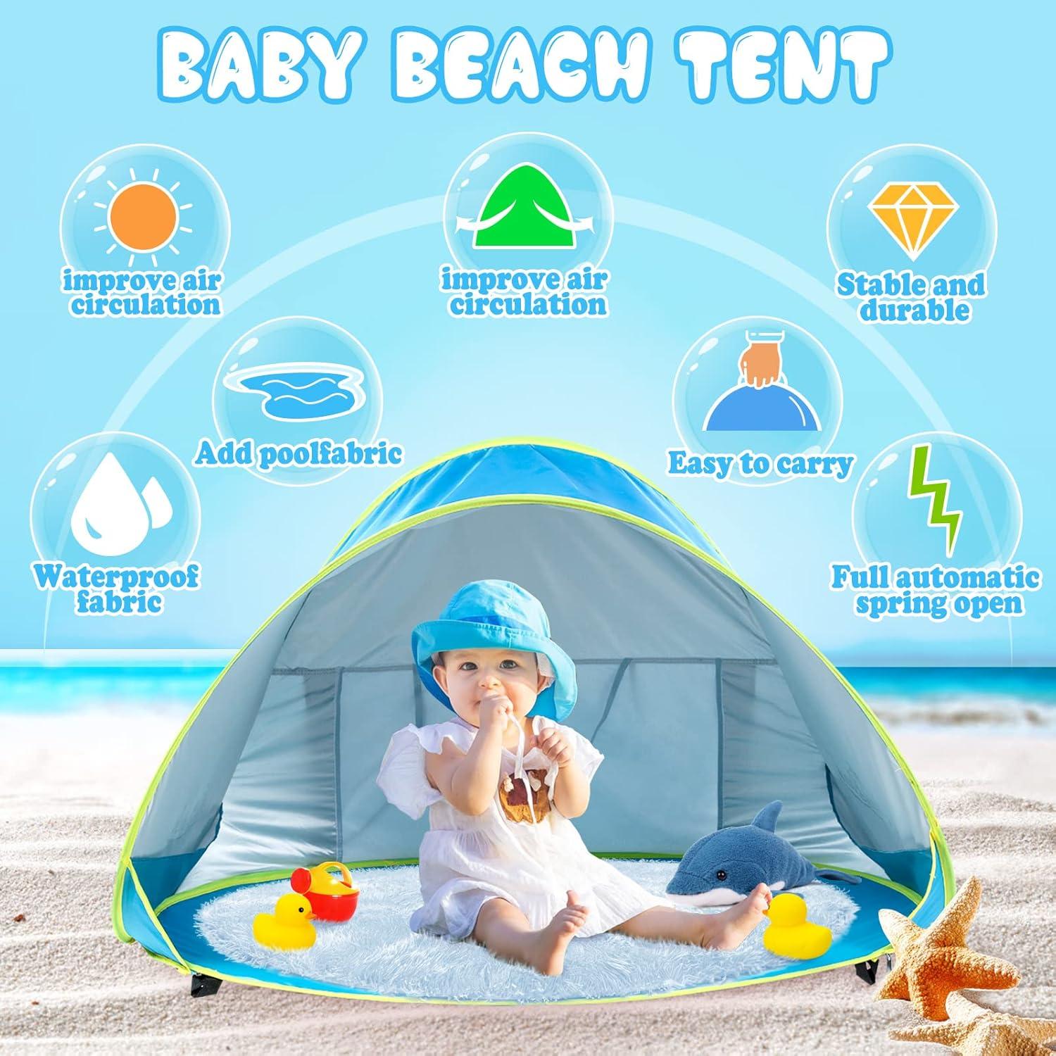 Blue Portable Baby Beach Tent with UV Protection