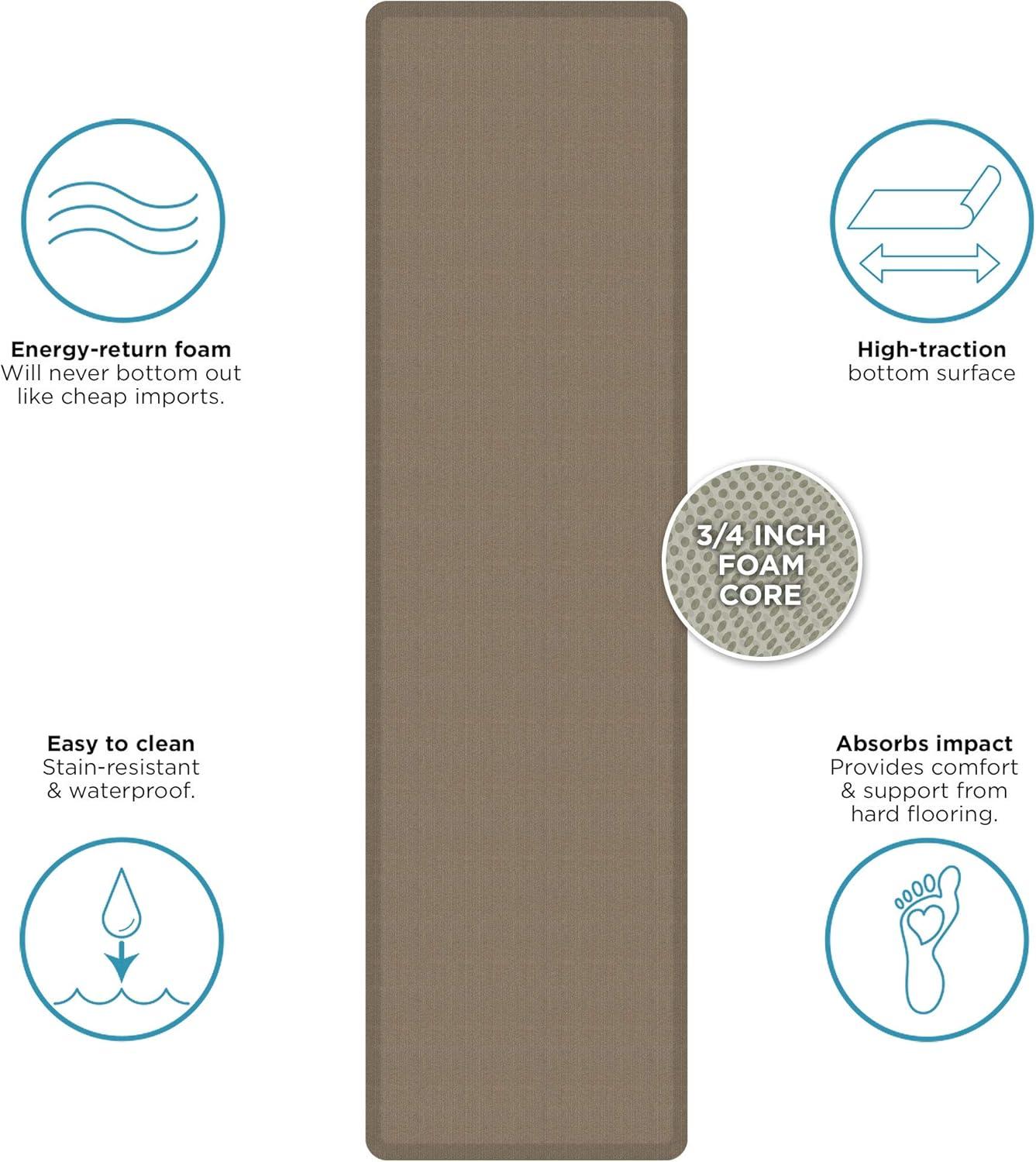 Grasscloth Pecan Foam Anti-Fatigue Floor Mat, 48" x 20"