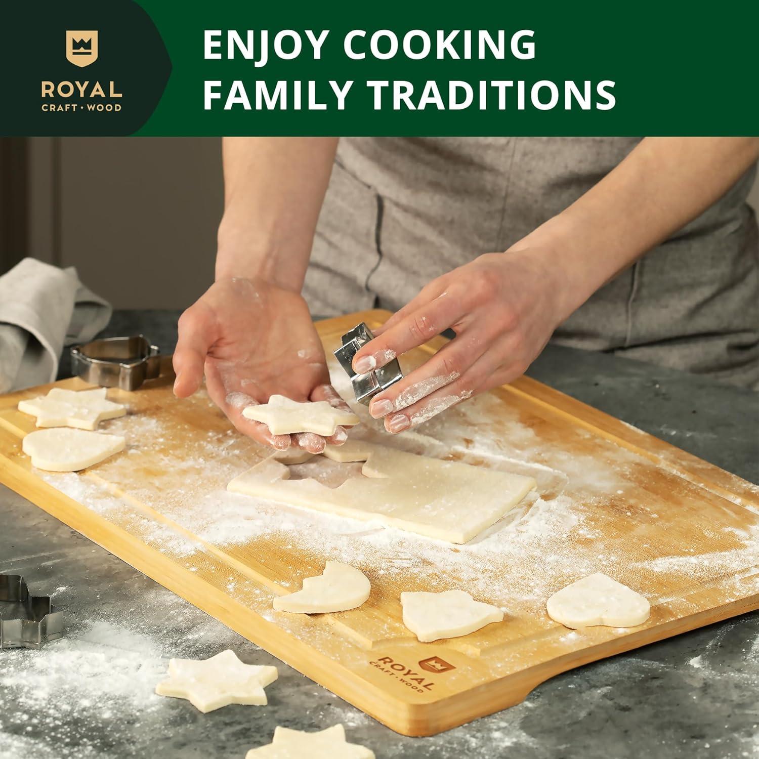 Royal Craft Wood Bamboo Cutting Board (XXL, 20”x14”)