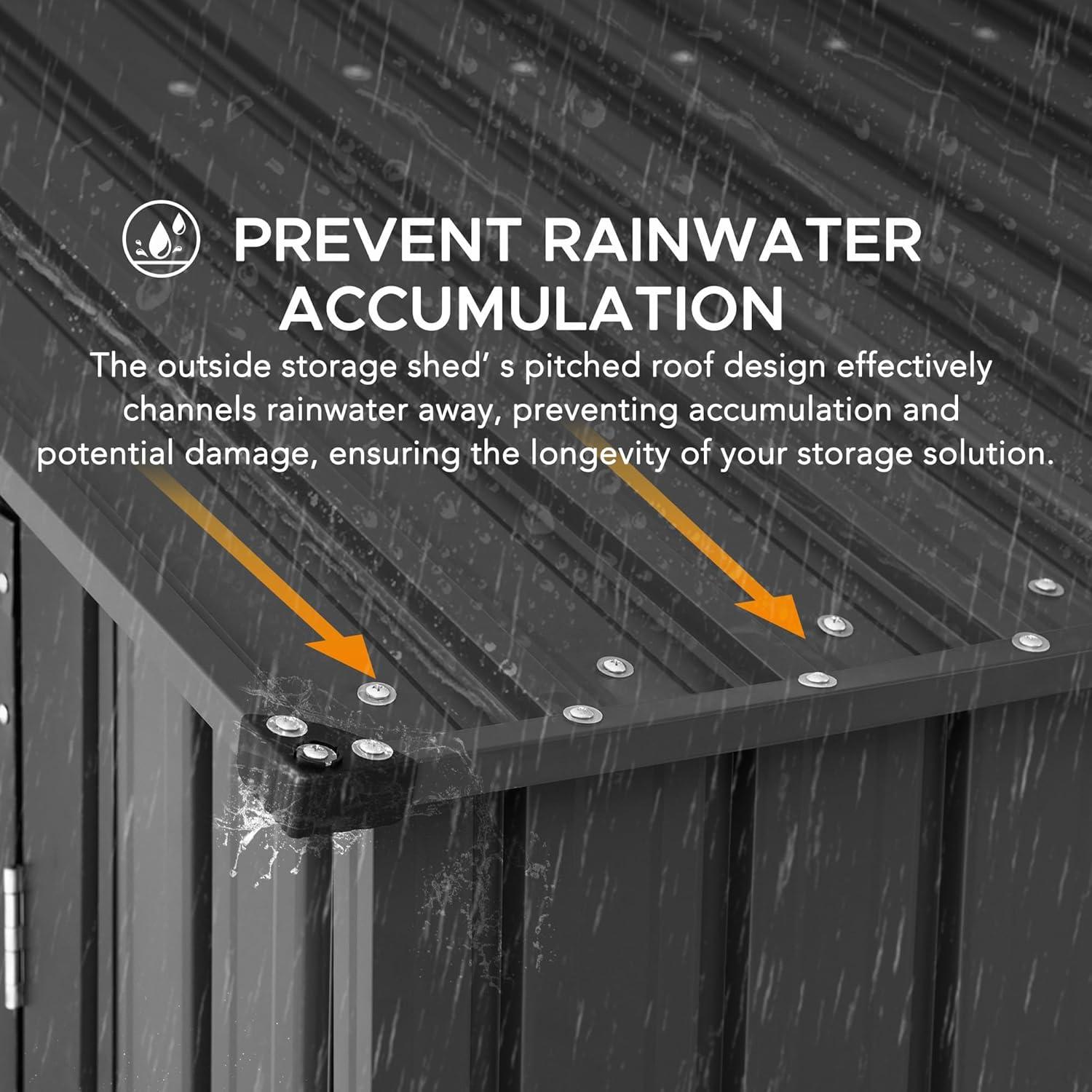 Sunjoy Sunjoy Outdoor Storage Shed 13 x 20 ft. Carport, Patio Metal Utility Large Storage Shed Garage with 2 Doors and 4 Vents, for Car, Truck, Bike, Garbage Can, Tool, Lawnmower