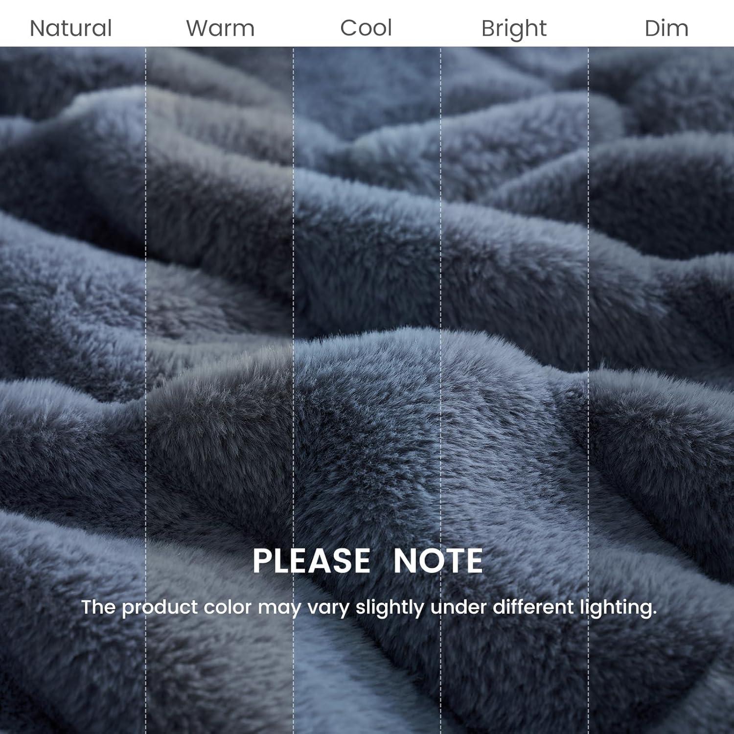 Cozy Bliss Soft Faux Fur Throw Blanket Plush Winter Blanket