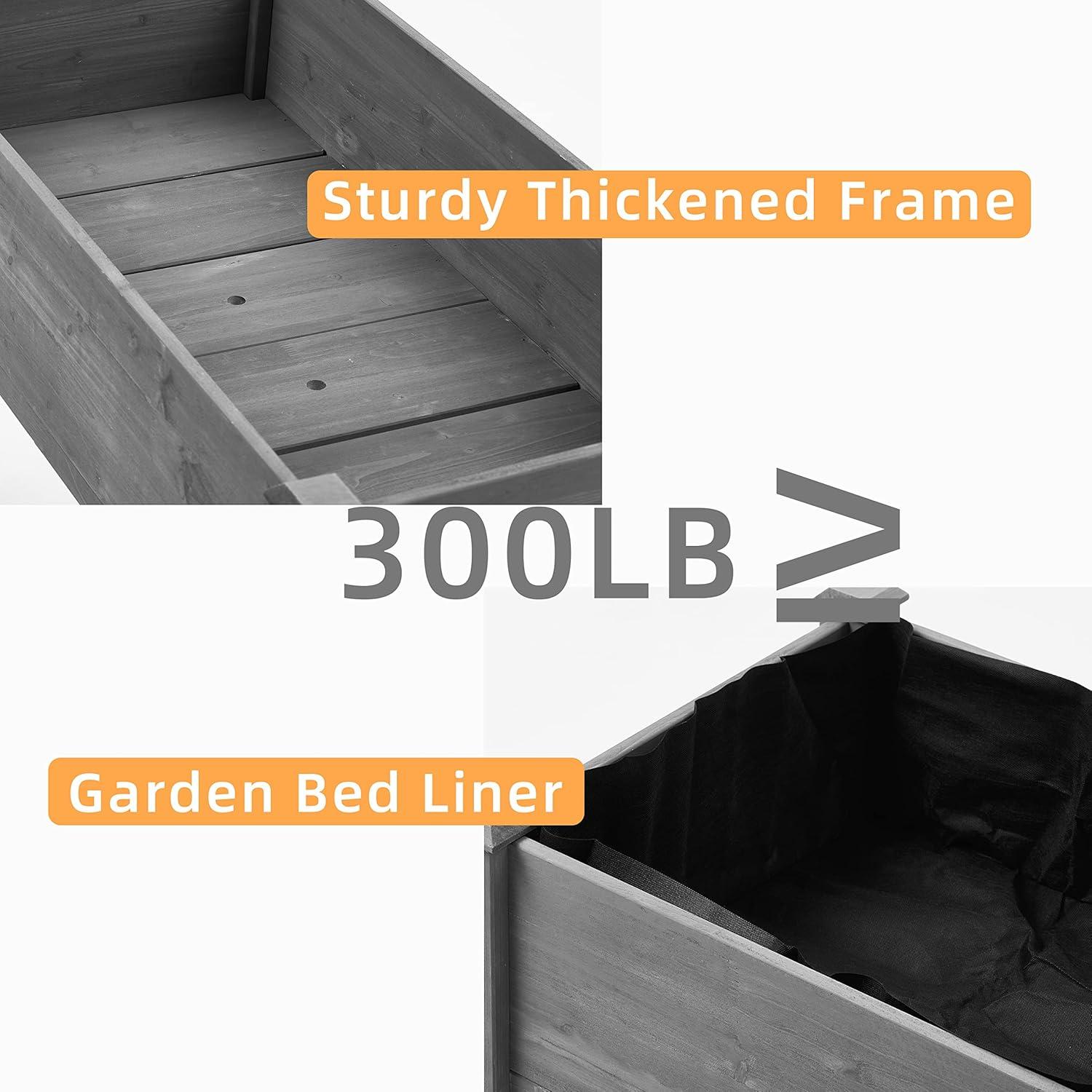 48x24x30 Gray Solid Wood Raised Garden Bed with Legs