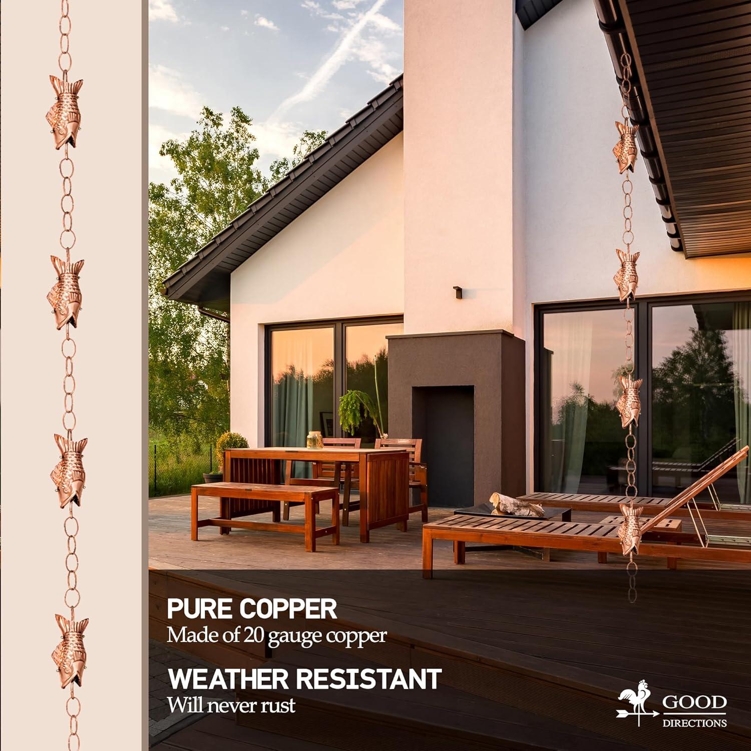 Highland Dunes Carlisle Weather Resistant Copper Animals Rain Chain