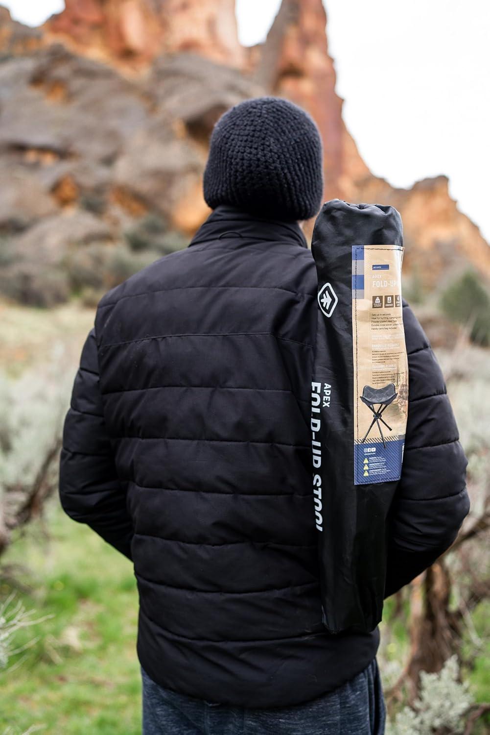 Stansport Apex Fold-up Stool Black Steel Polyester Camping Adult