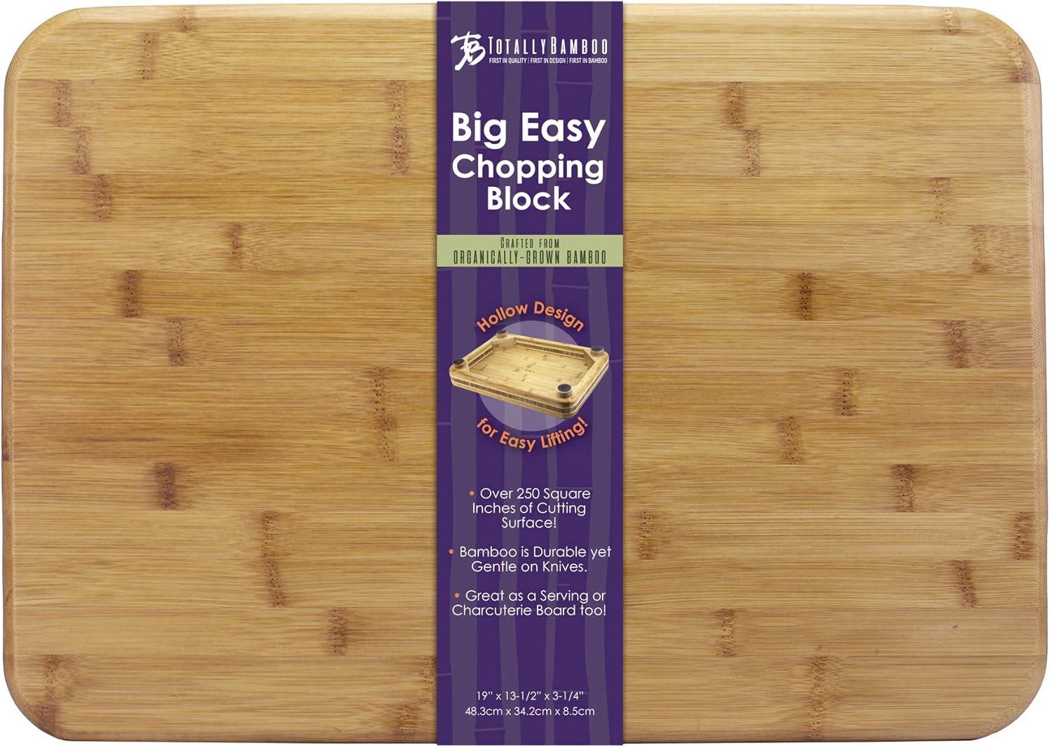 Eco-Friendly Bamboo Footed Chopping Block, 19" x 13.5"