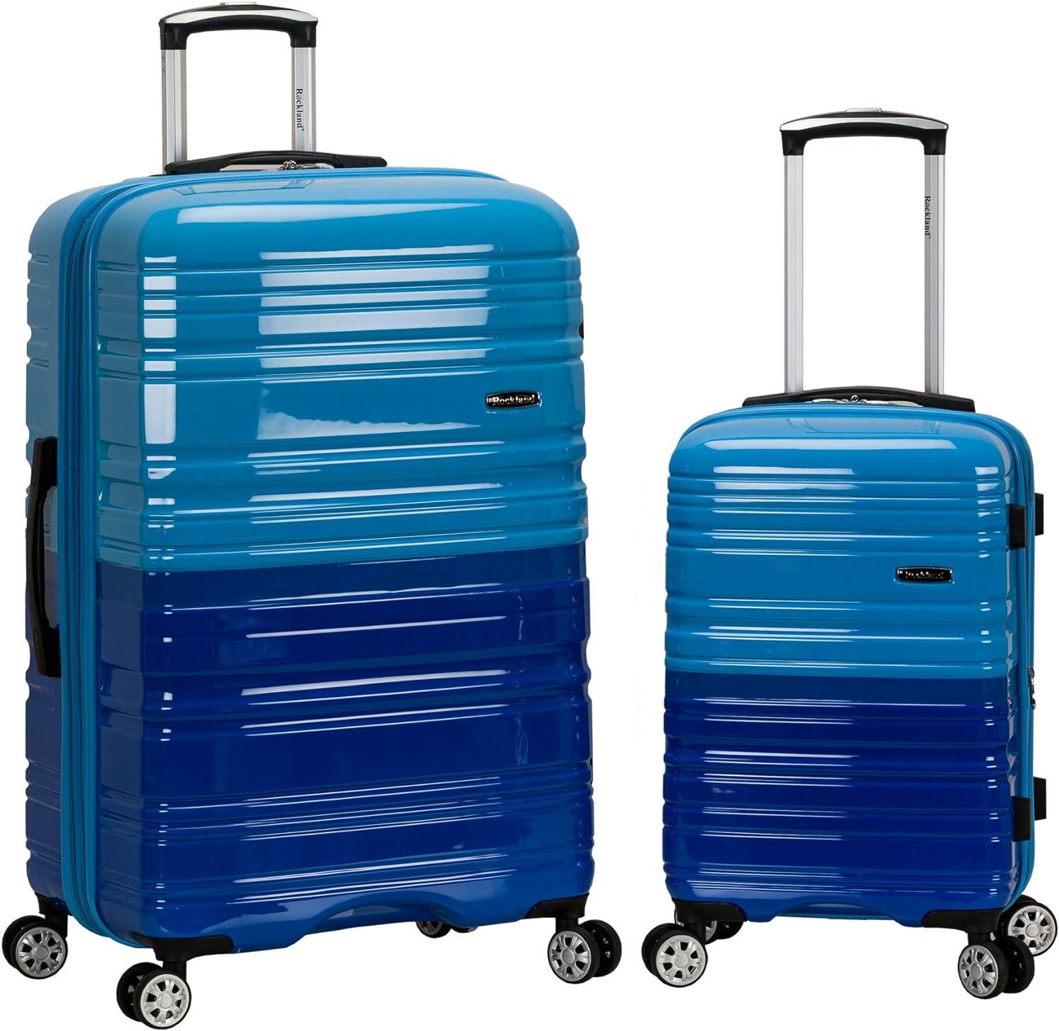 Luggage Expandable Spinner Set, Blue & Sky Blue - 2 Piece