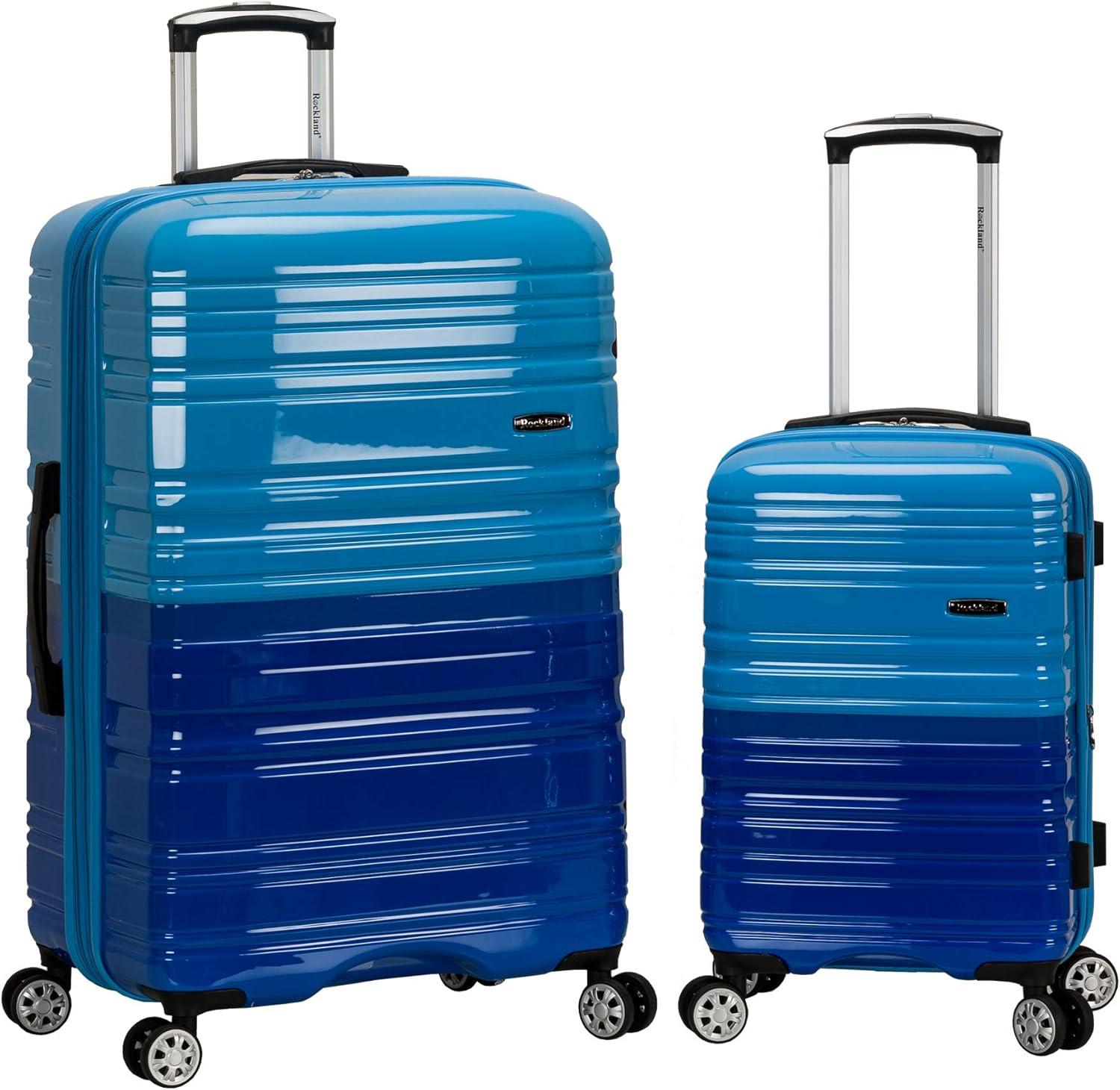 Luggage Expandable Spinner Set, Blue & Sky Blue - 2 Piece
