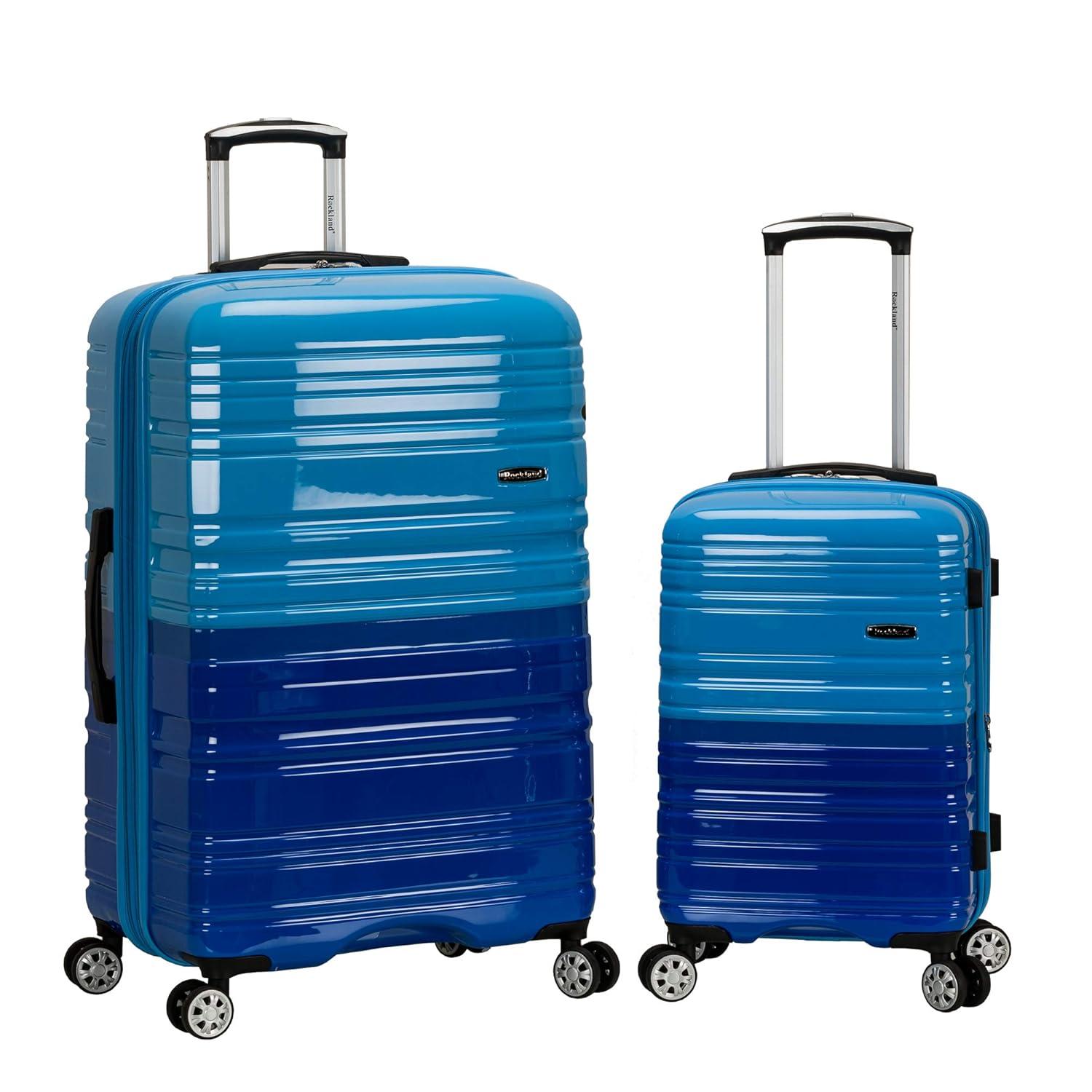 Luggage Expandable Spinner Set, Blue & Sky Blue - 2 Piece