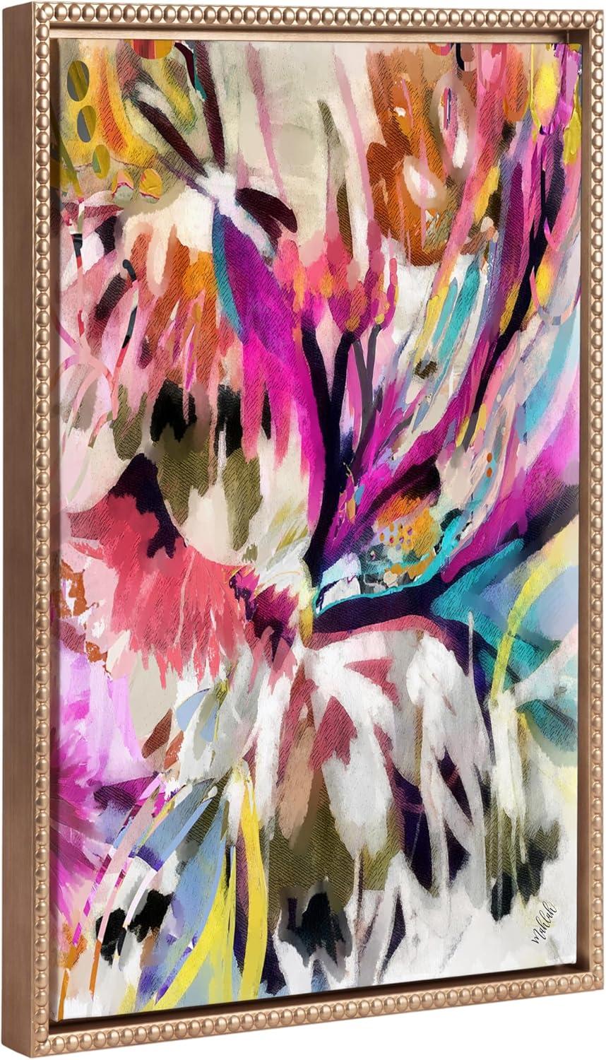 18"x24" Sylvie Beaded Amaze Framed Canvas by Inkheart Designs Gold - Kate & Laurel All Things Decor