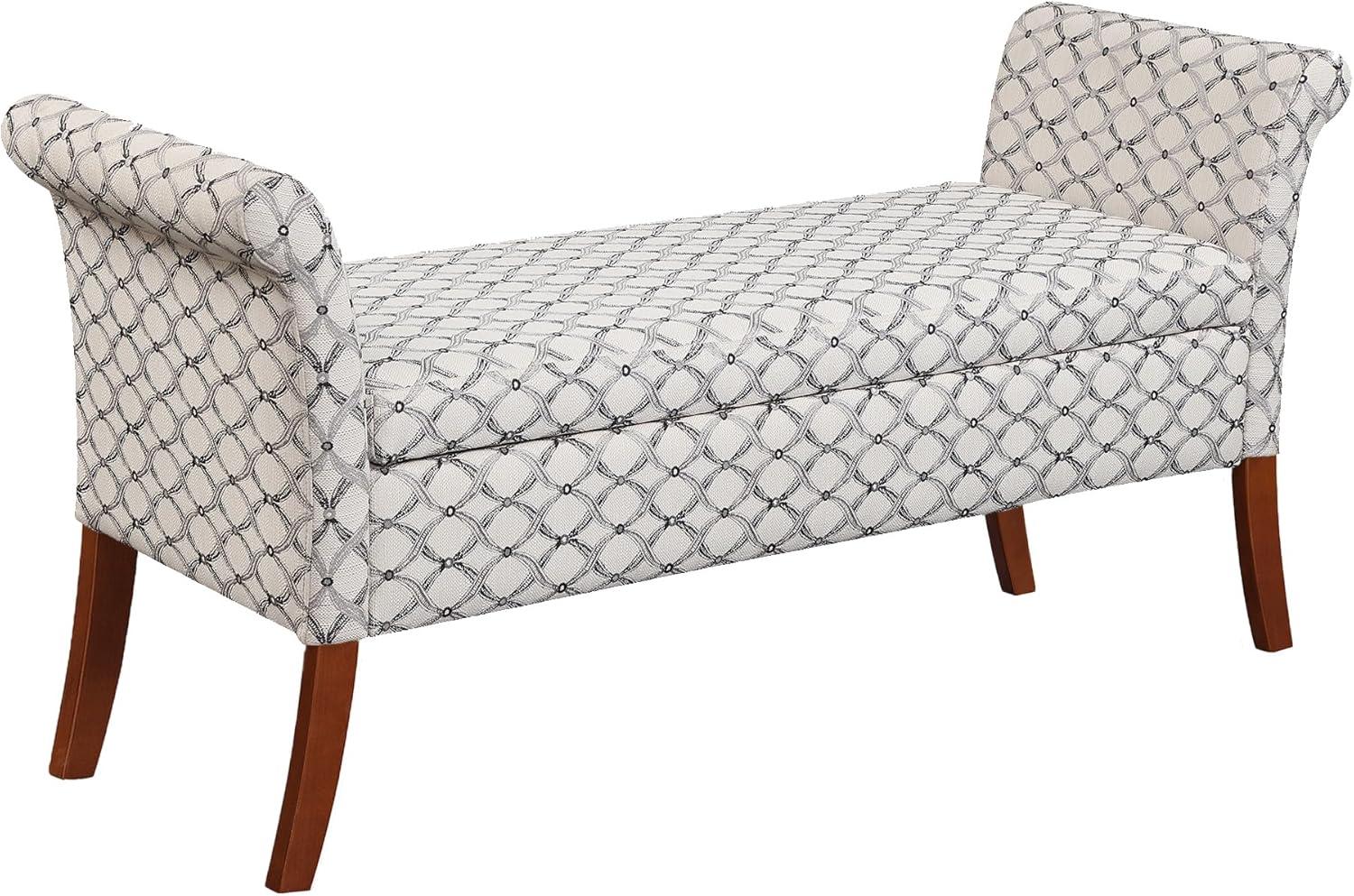 Designs4Comfort Garbo Storage Bench Ottoman  Ribbon Pattern Fabric