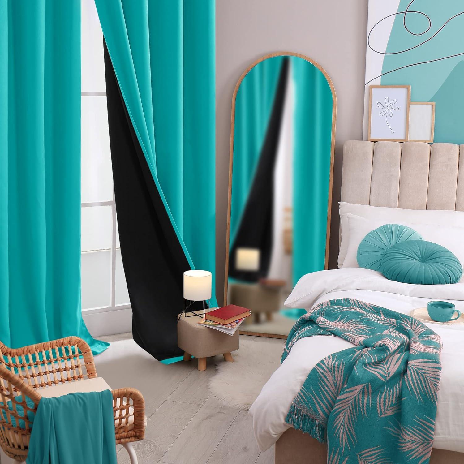 Deconovo Deconovo 100 Percent Blackout with Liner Grommet Curtain Panel Pair (Set of 2)