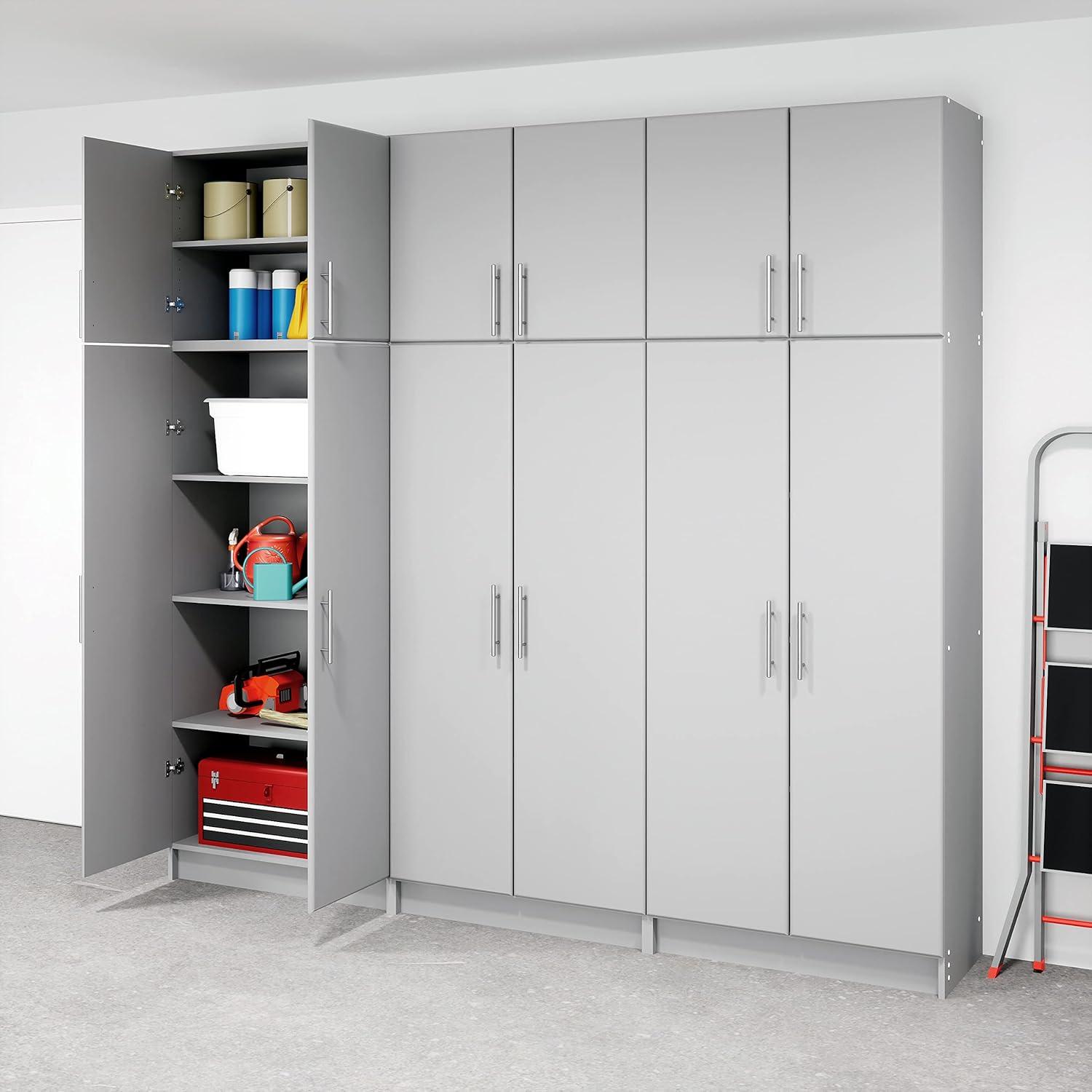 Gray Freestanding Storage Cabinet with Adjustable Shelving