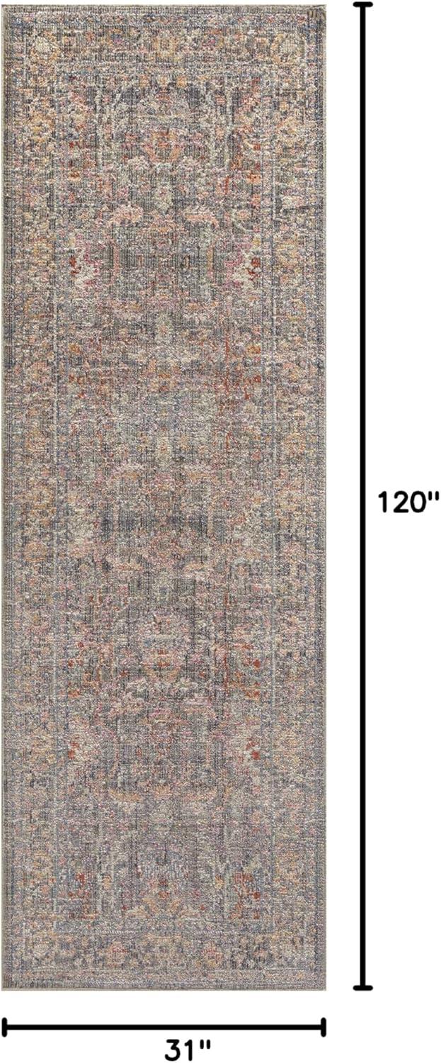 Chris Loves Julia x Loloi Rosemarie Oriental Sage Green/Gold/Blush Pink Area Rug