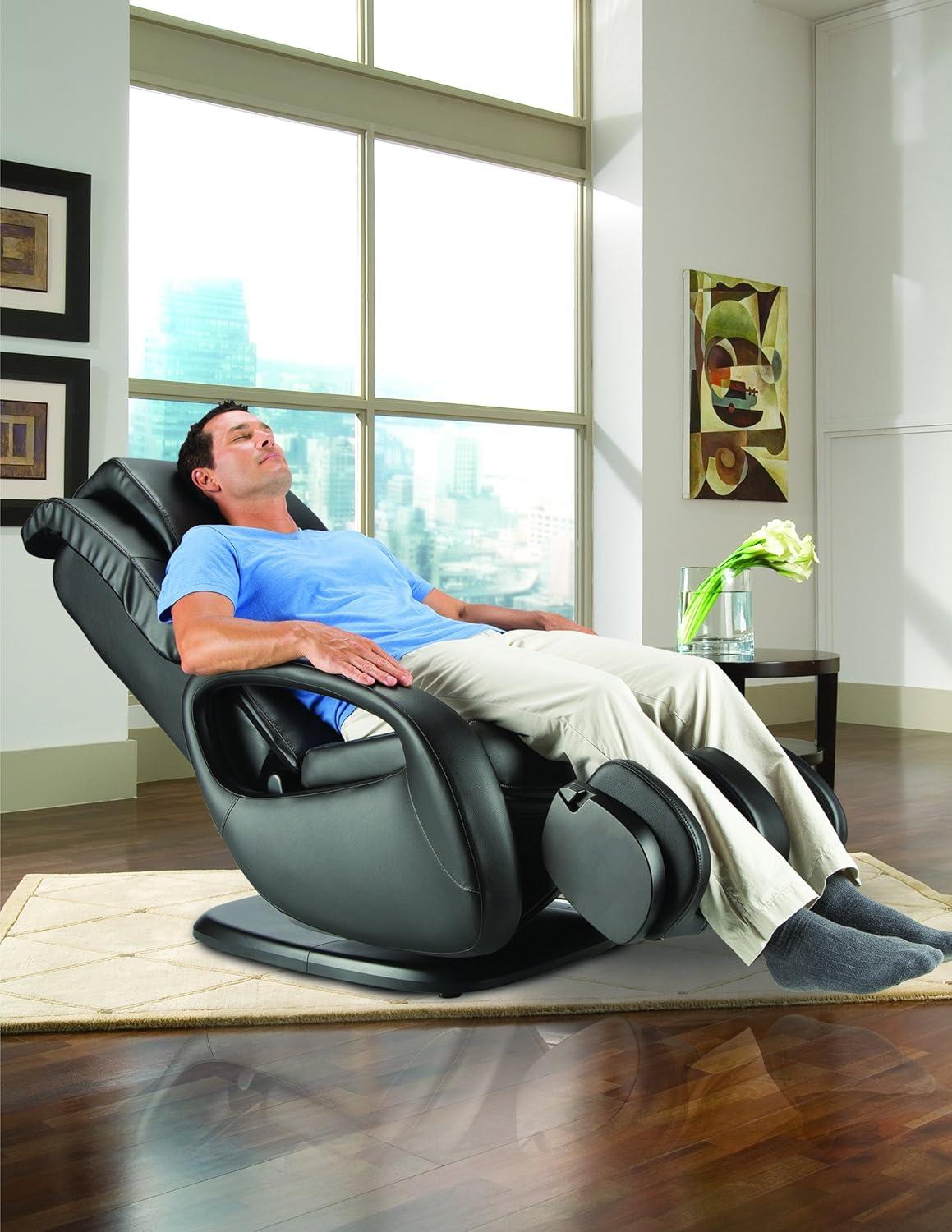 Black Faux Leather Swivel Massage Recliner Chair