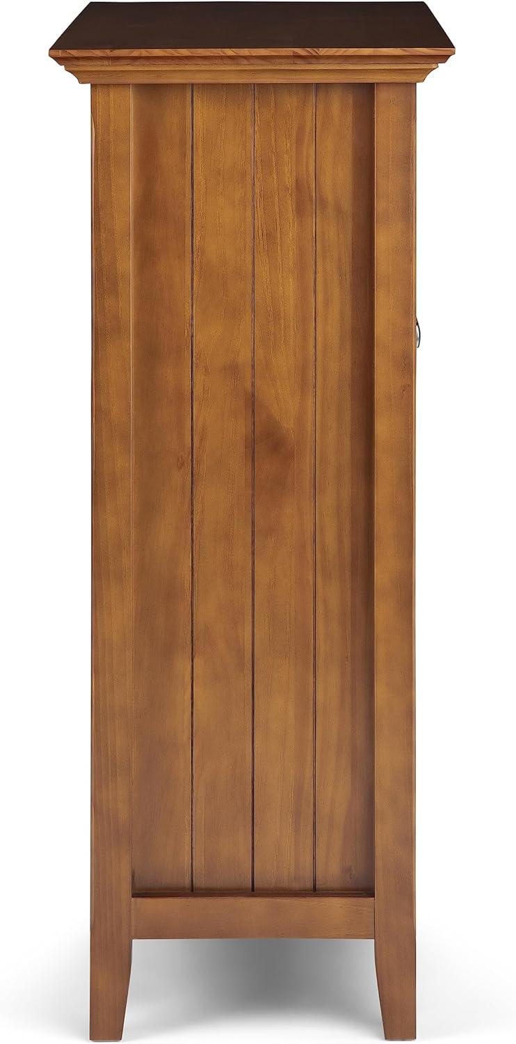 Simpli Home Acadian Solid Wood Shelf Storage Cabinet with Glass Doors and Adjustable Shelves