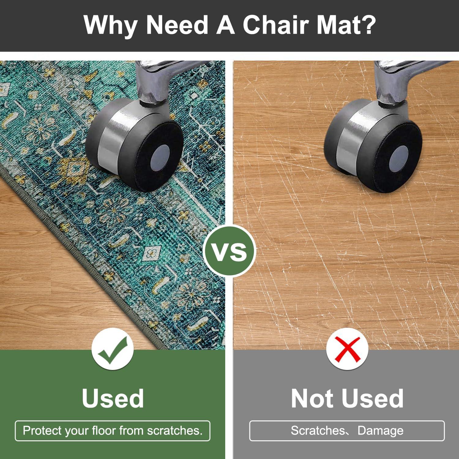 Anidaroel 36"x48" Chair Mat for Hardwood Floor/Tile Floor, Desk Chair Mats for Hard Floors, Under Desk Rug Protector for Rolling Chair, Computer Gaming Chair Mat, Low Pile Carpet Floor Mat