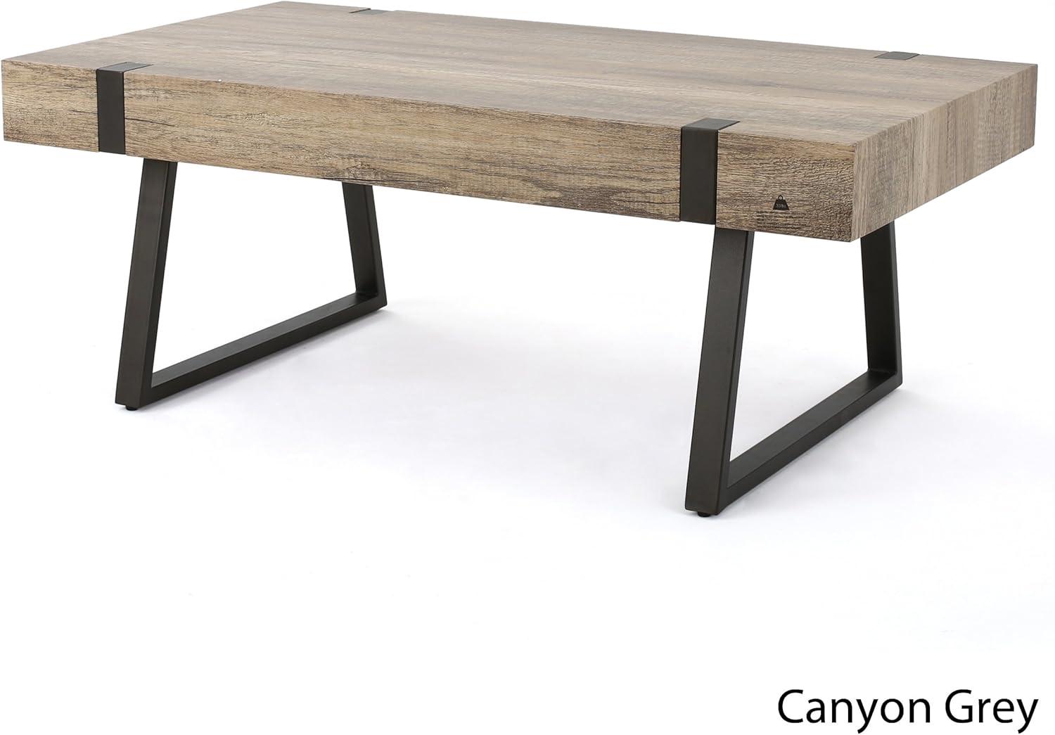 Christopher Knight Home Abitha Faux Wood Coffee Table, Canyon Grey, 23.60 in x 43.25 in x 16.75 in