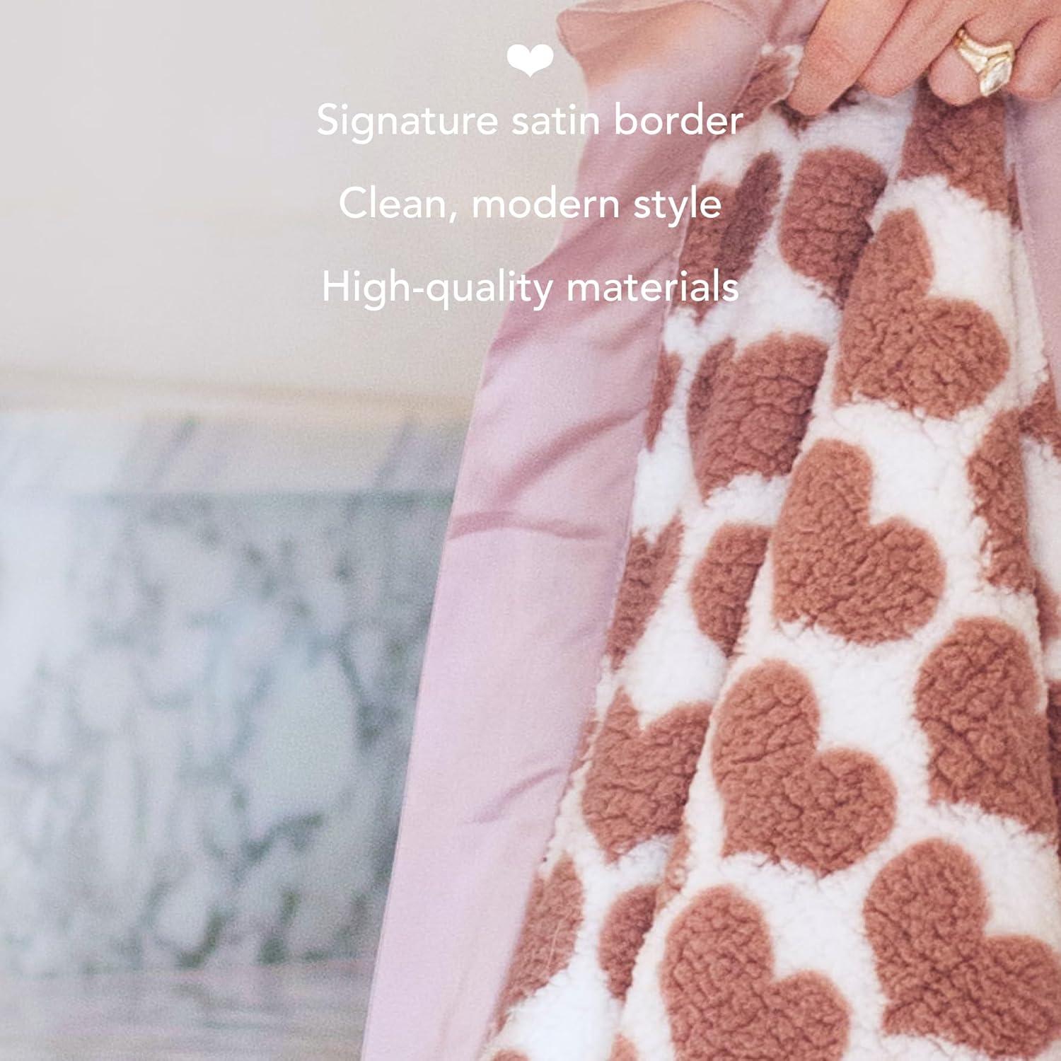 Dusty Pink and White Faux Fur Toddler Throw Blanket