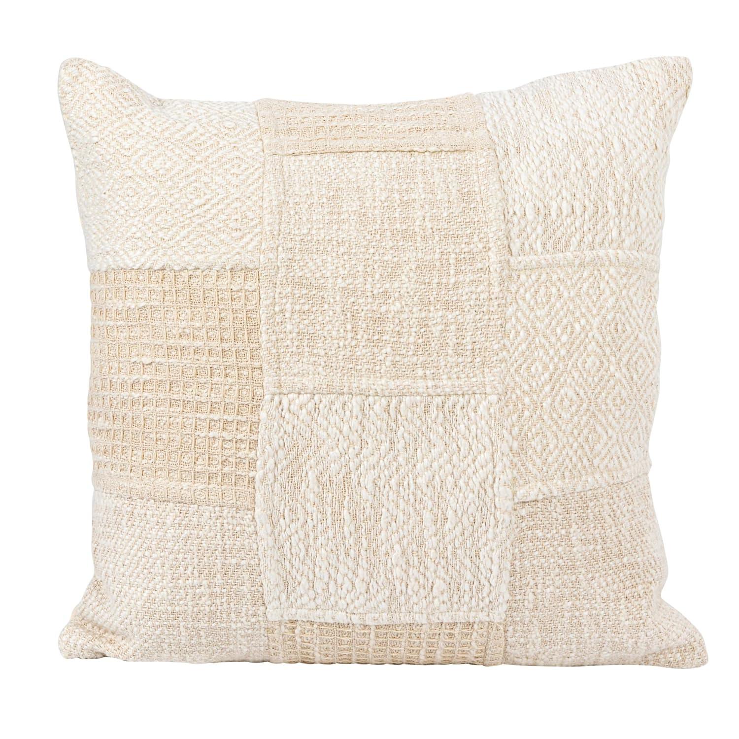 Bloomingville 18 Inches Square Cotton Patchwork Pillow