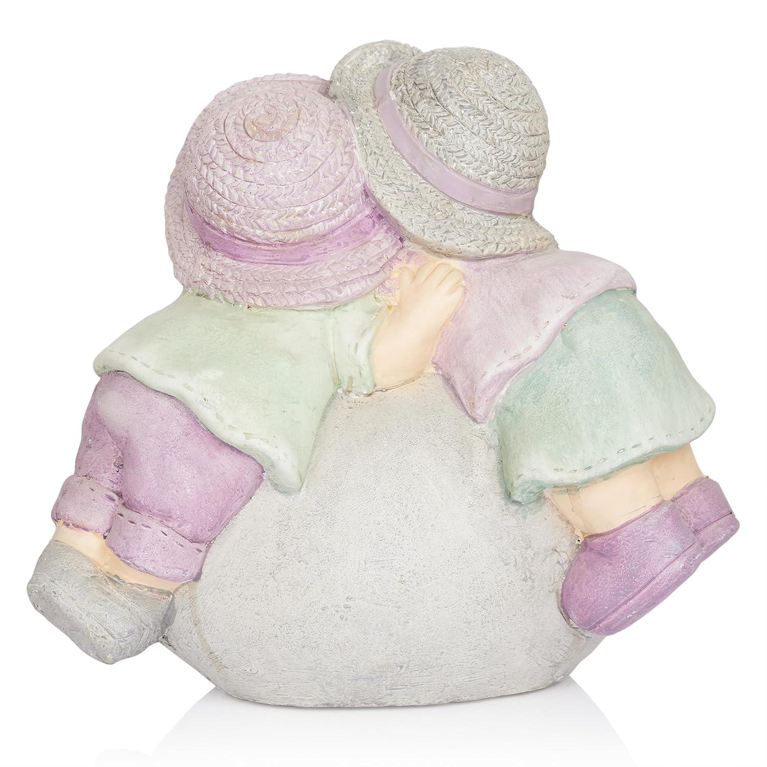 Alpine 11"H Children Leaning on Stone Garden Statue