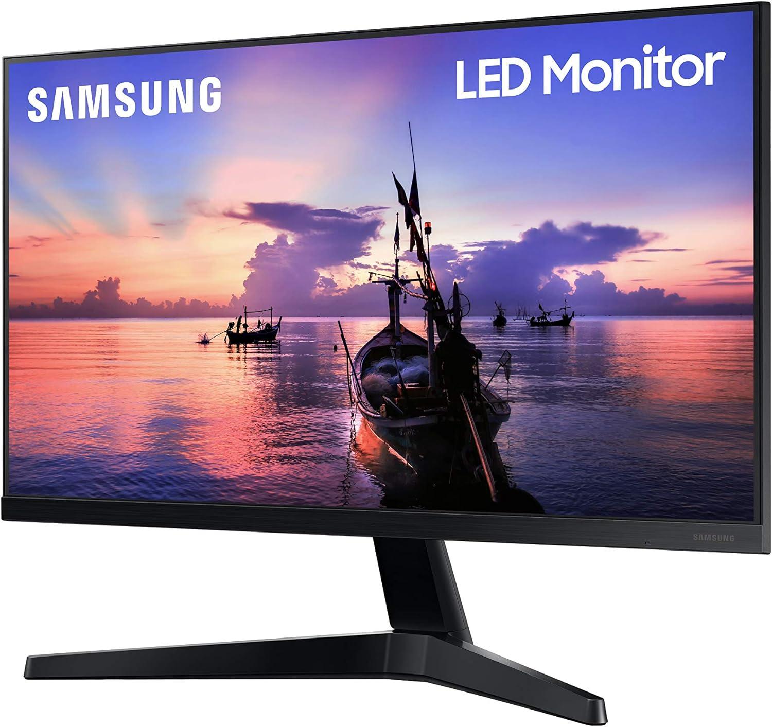 Samsung 24" FHD IPS Computer Monitor, AMD FreeSync,  HDMI & VGA (T350 Series) - Dark Blue/Gray