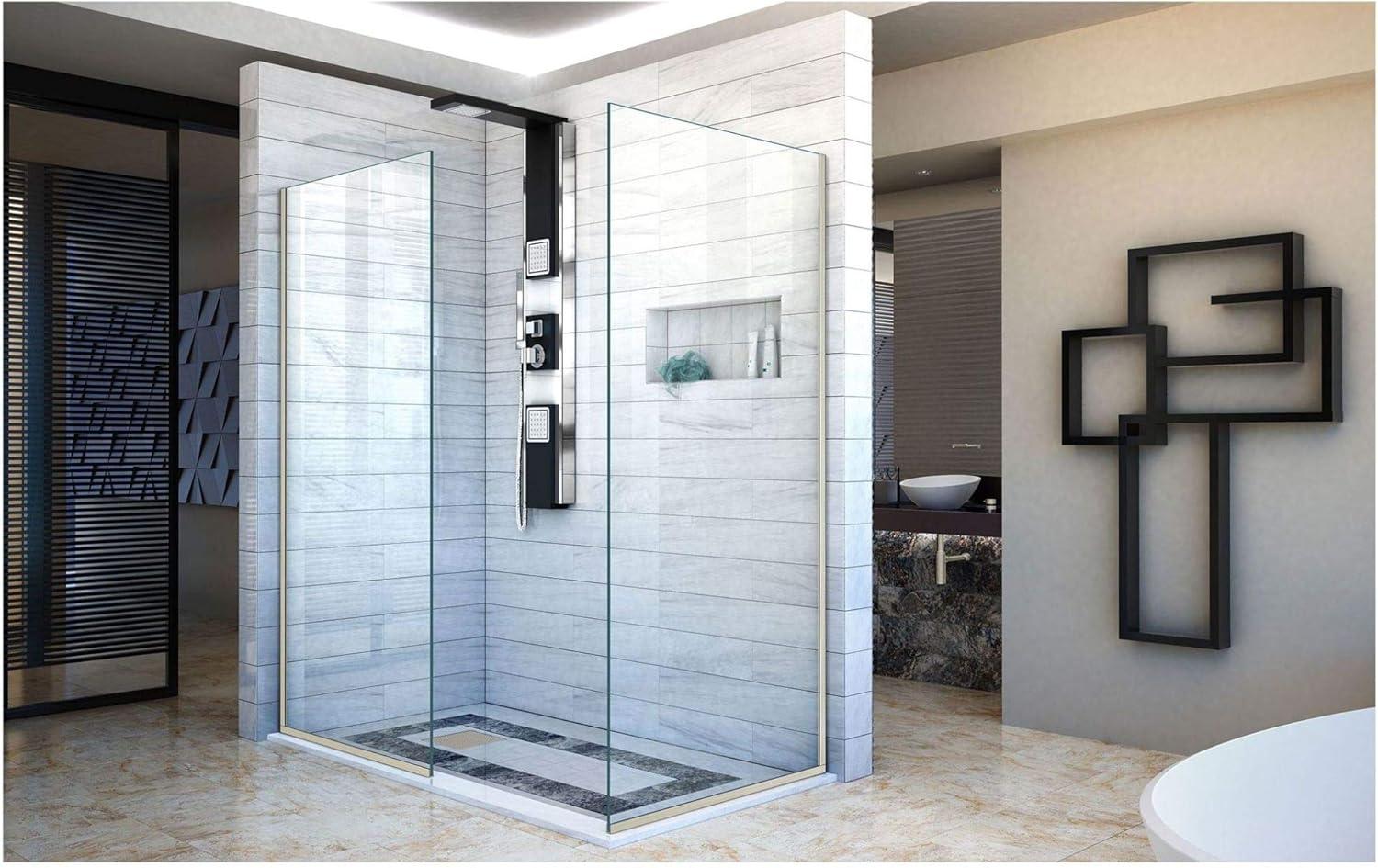 Linea 30"W x 72"H Frameless Fixed Glass Panel