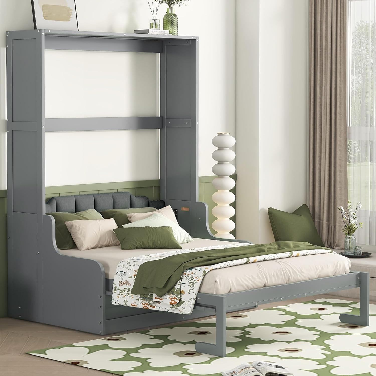 HLILish Queen Size Murphy Bed Wall Bed With Cushion