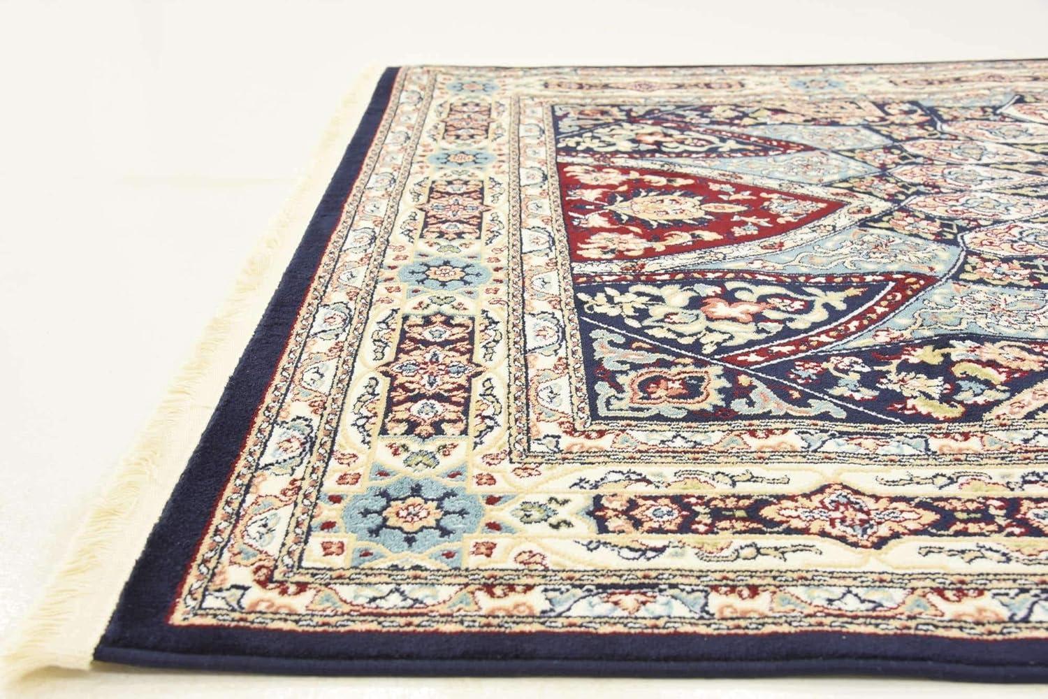 Unique Loom Narenj Collection Area Rug - Adams (5' 1" x 8' Rectangle Navy Blue/Beige)
