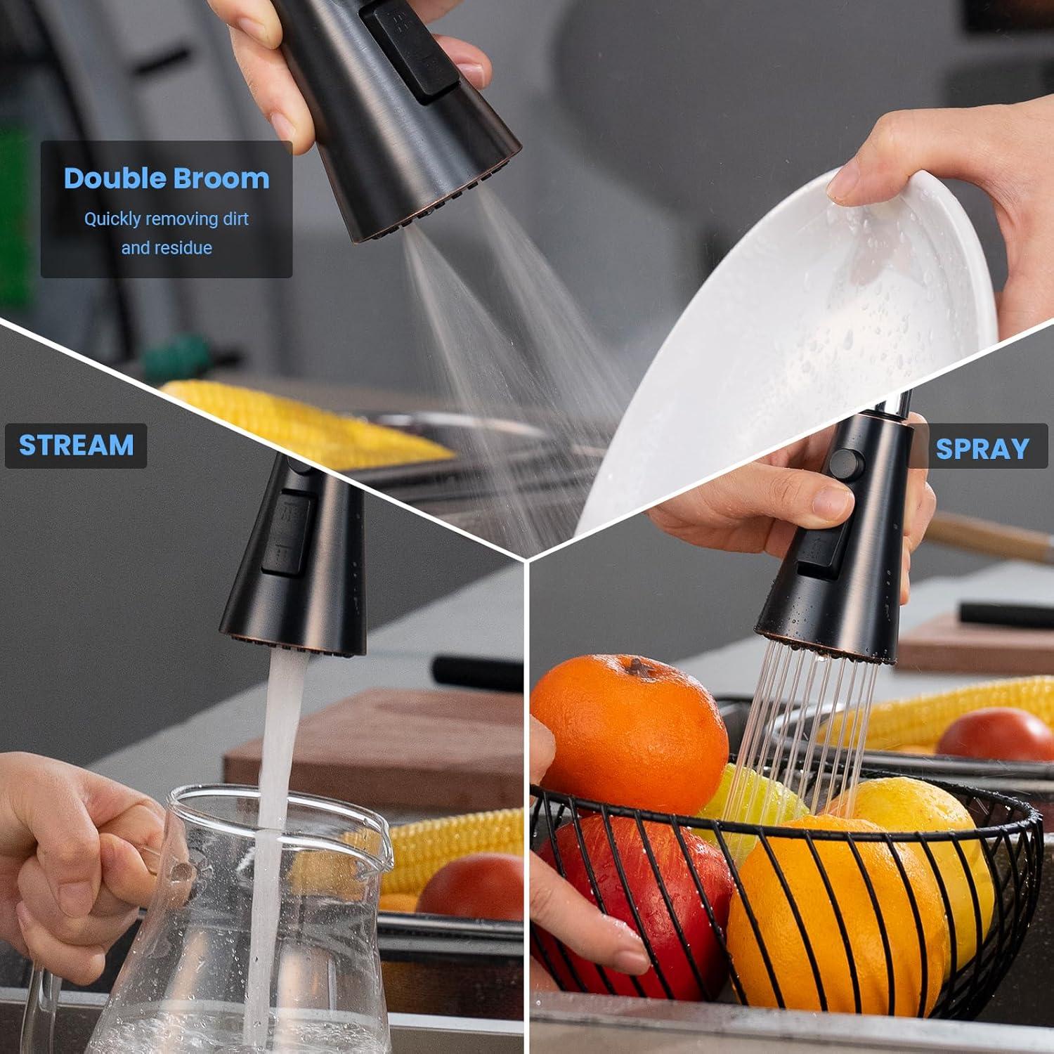 ARCORA Stainless SteelSingle Handle Pull-Down Sprayer Kitchen Faucet Set with Touchless Sensor