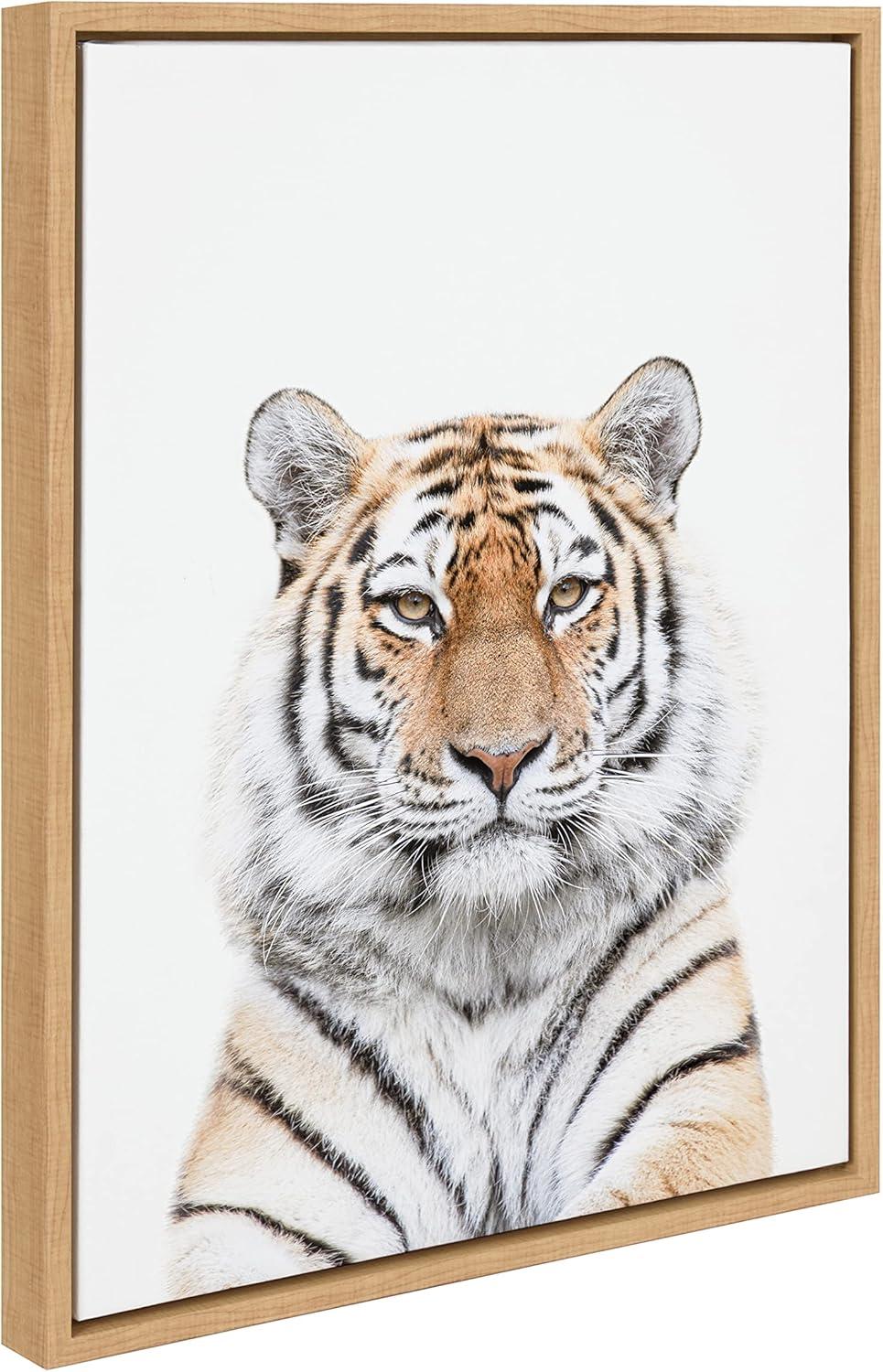 18" x 24" Sylvie Tiger Portrait Framed Canvas by Amy Peterson Art Studio - Kate & Laurel All Things Decor