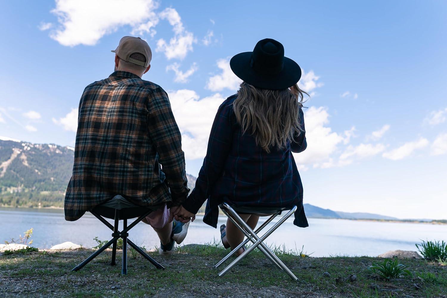 Stansport Apex Fold-up Stool Black Steel Polyester Camping Adult