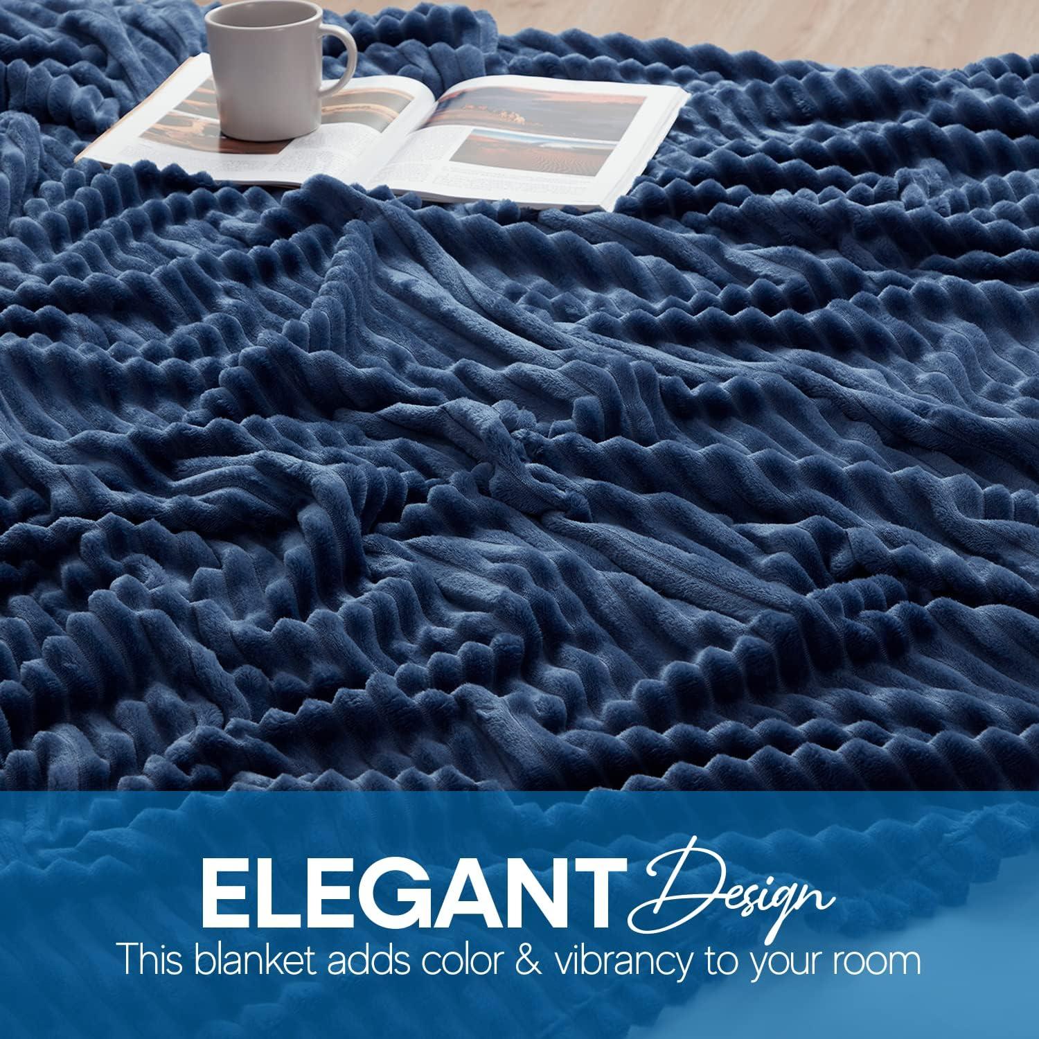 Nestl Nestl Cut Plush Cozy Throw Blanket - Fuzzy Warm Fleece Bed Blankets - Throws for Sofa, Bed, and Couch
