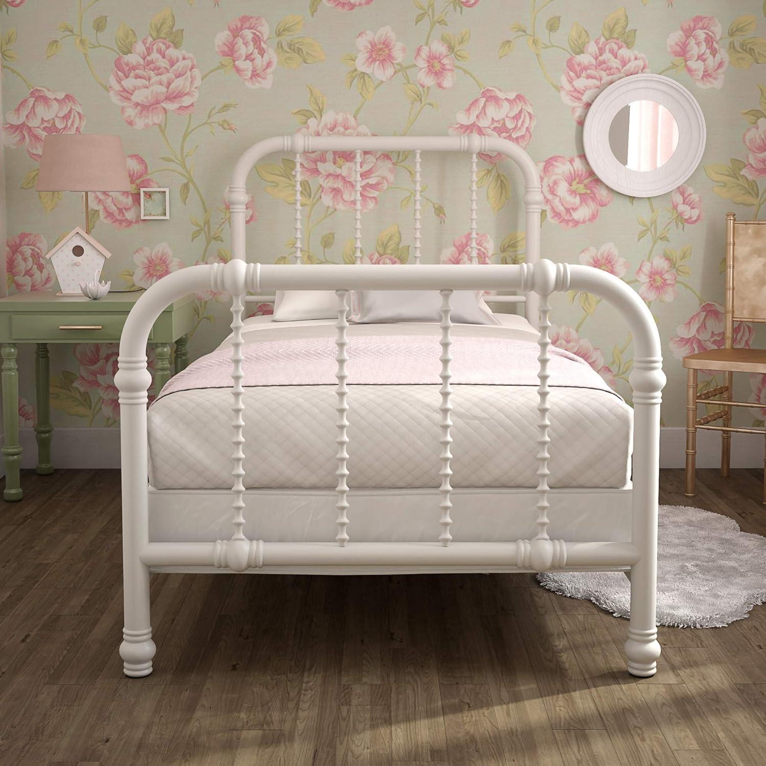 DHP Jenny Lind Metal Bed, White, Twin