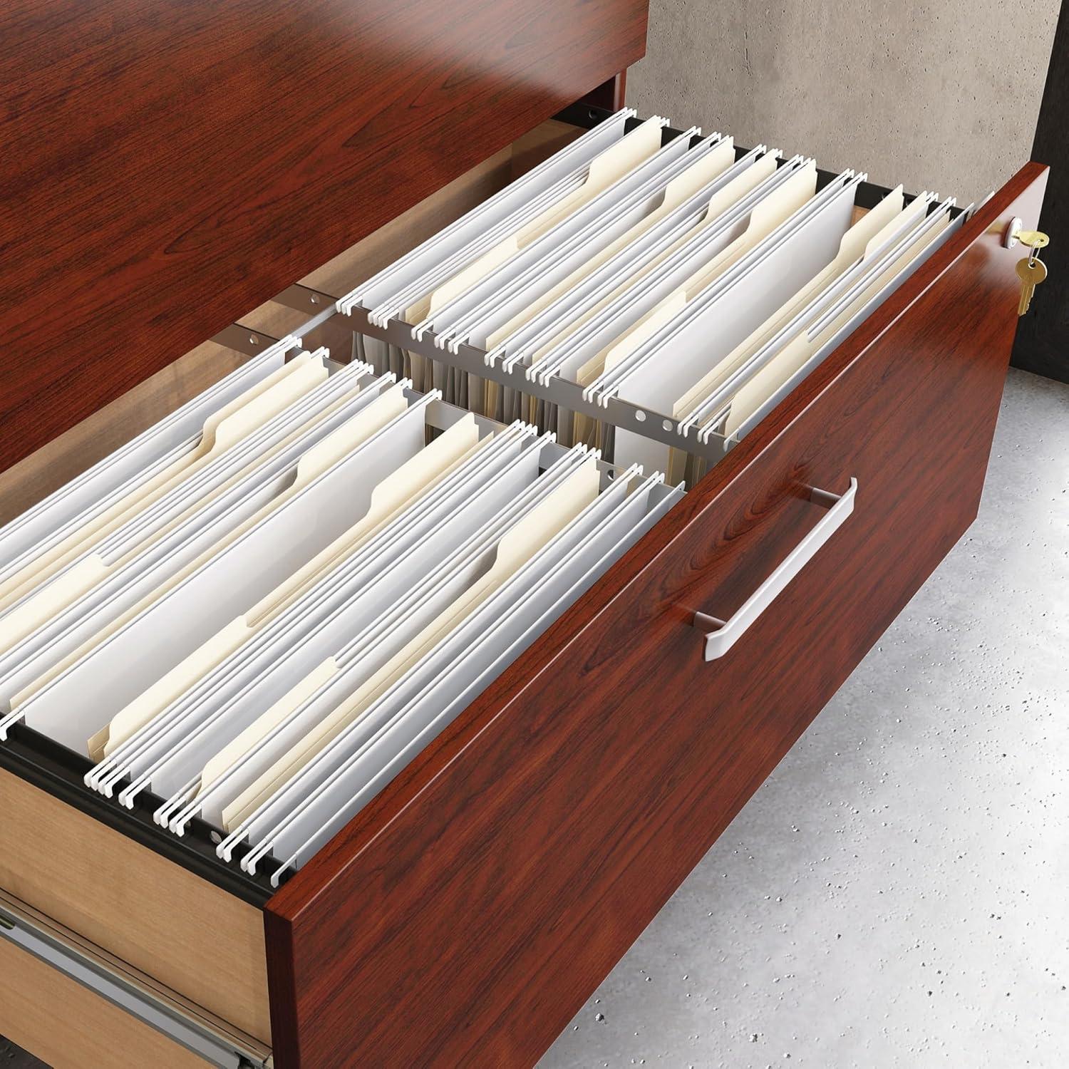 Classic Cherry 2-Drawer Lockable Lateral Filing Cabinet