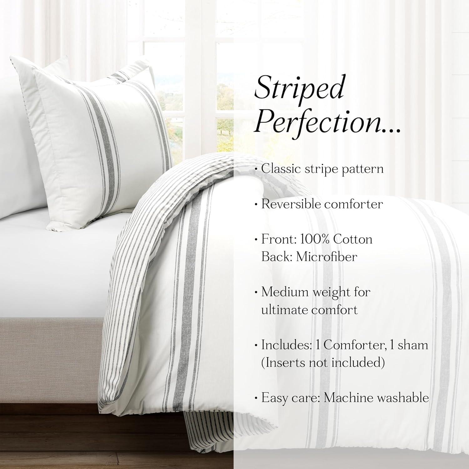 Farmhouse Standard Cotton Reversible Comforter Set