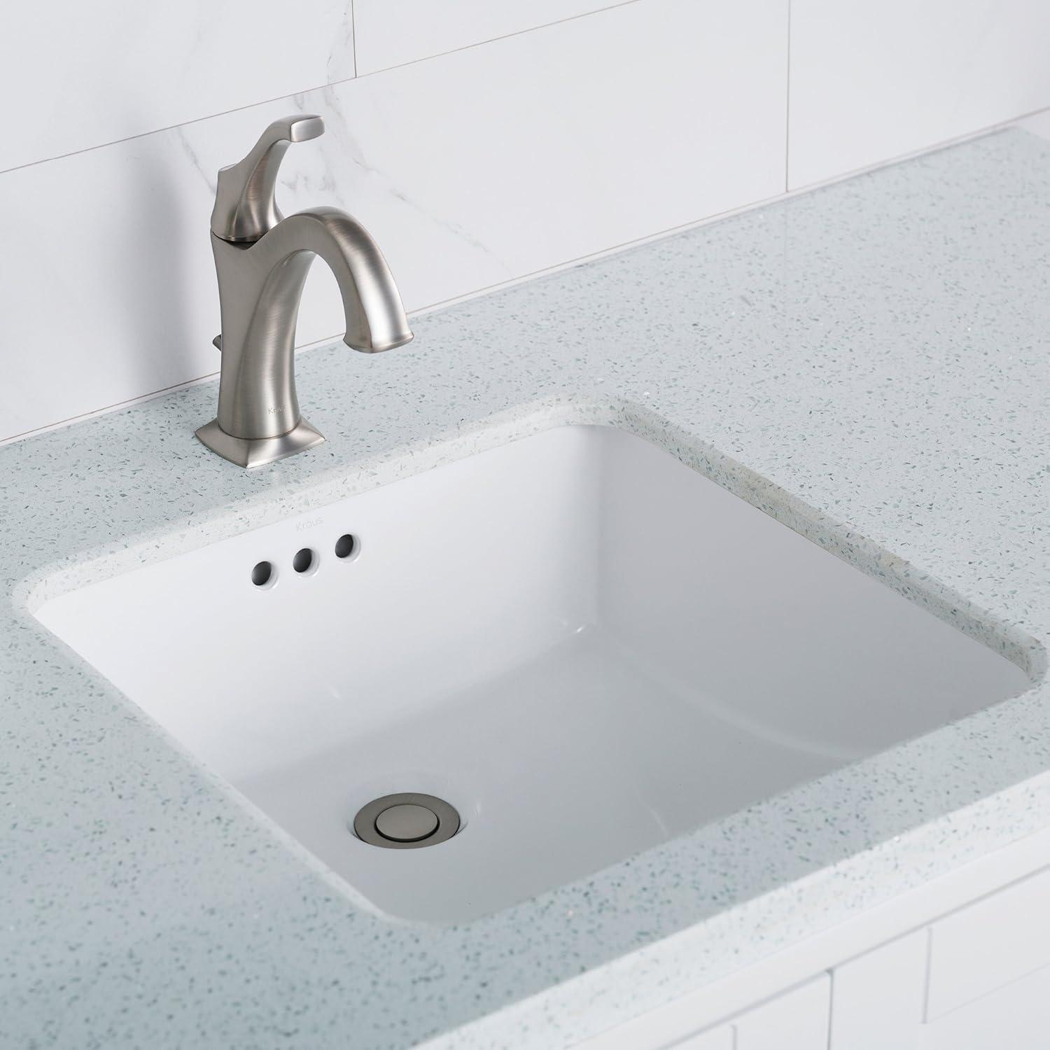 Elavo Ceramic Square Undermount Bathroom Sink with Overflow