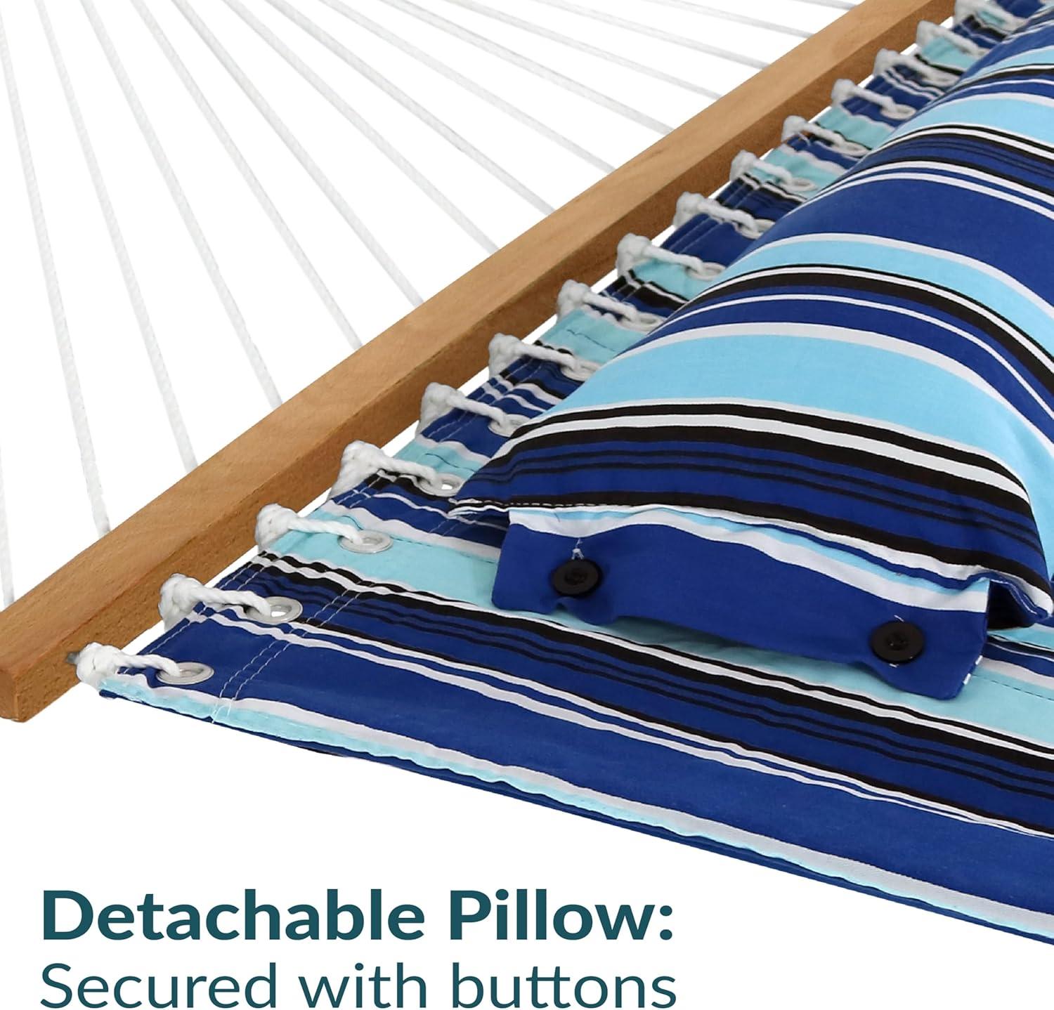 2-Person Quilted Polyester Spreader Bar Hammock