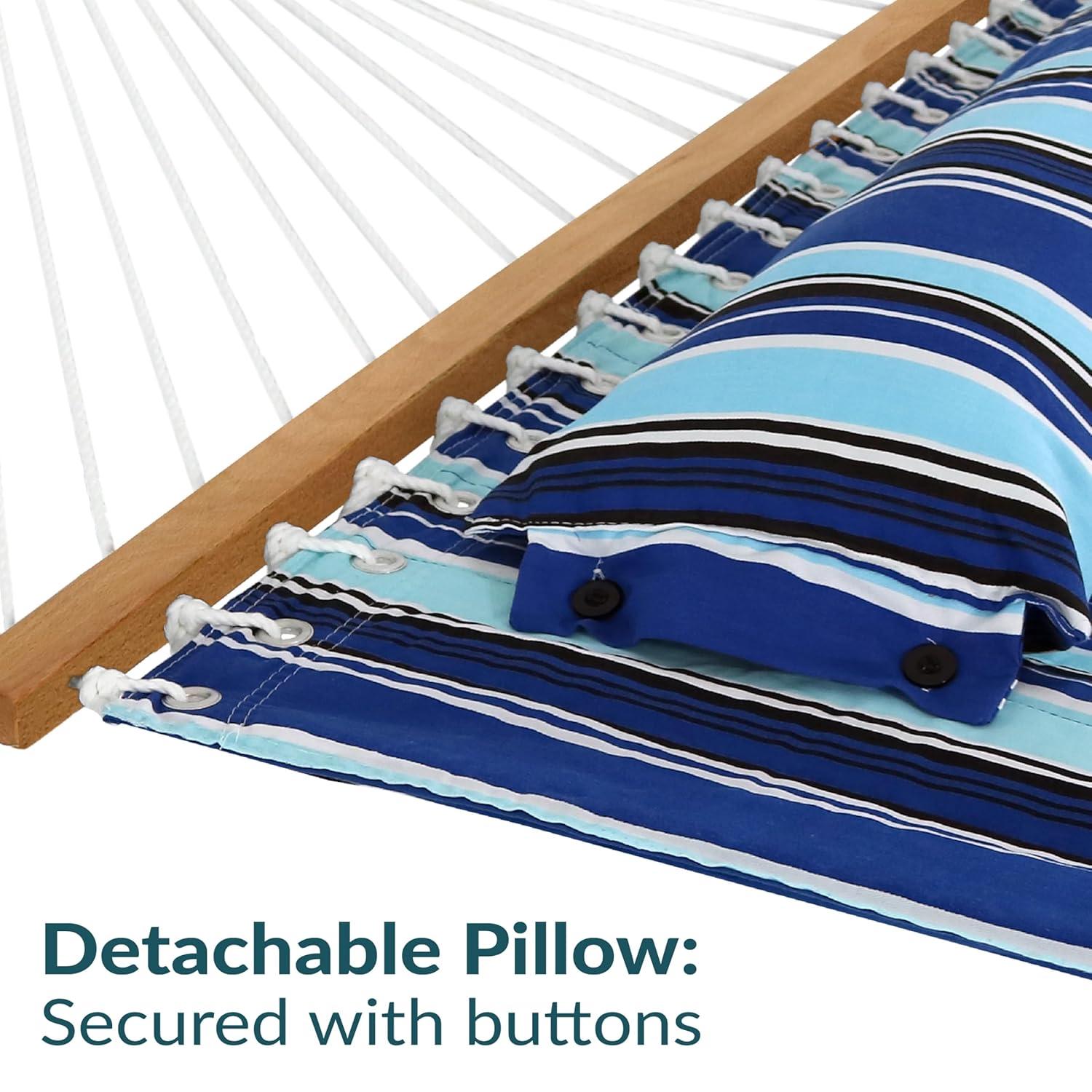 2-Person Quilted Polyester Spreader Bar Hammock