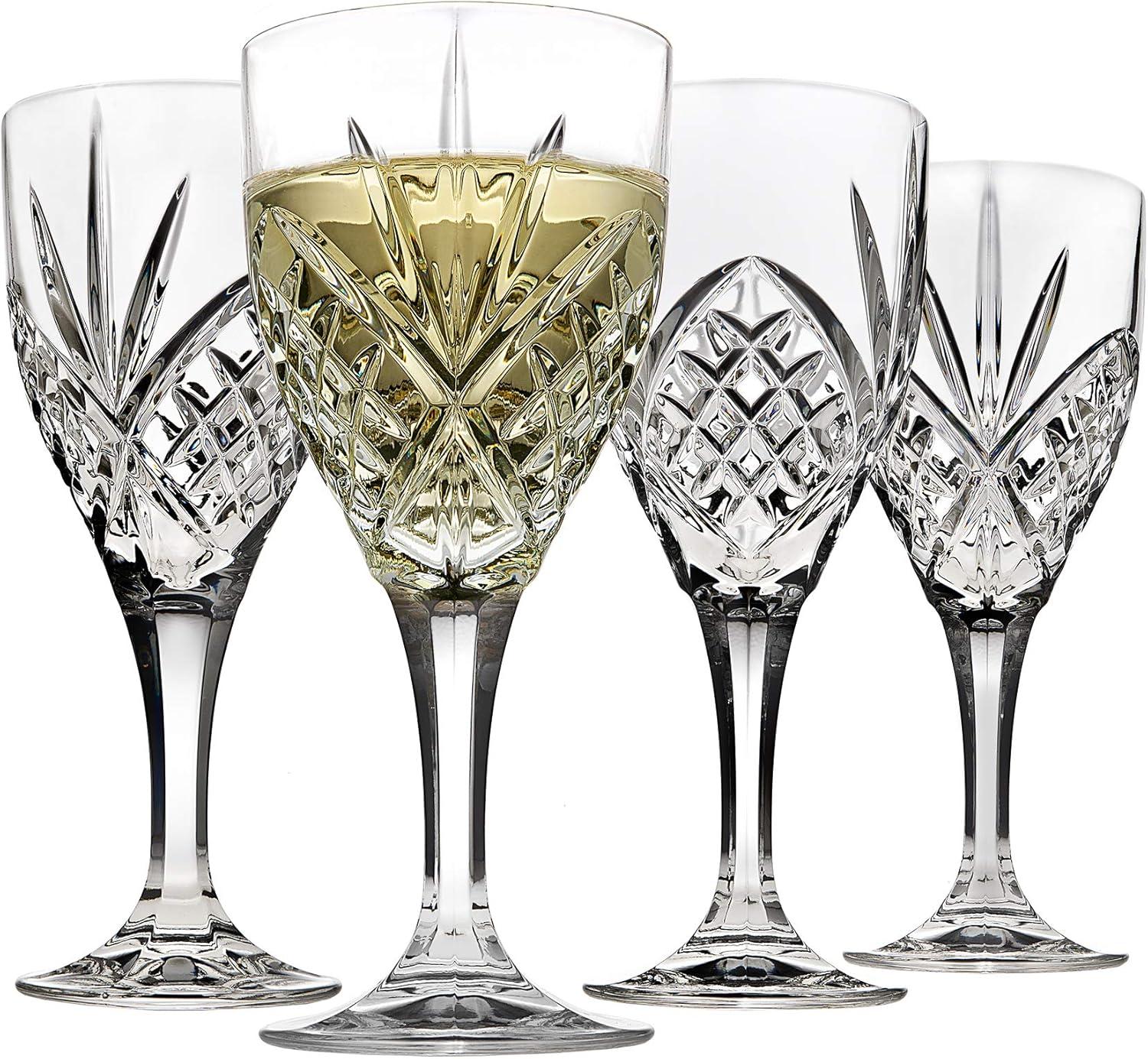 Godinger Silver Art Co Dublin Crystal White Wine 6.75oz (Set of 4)