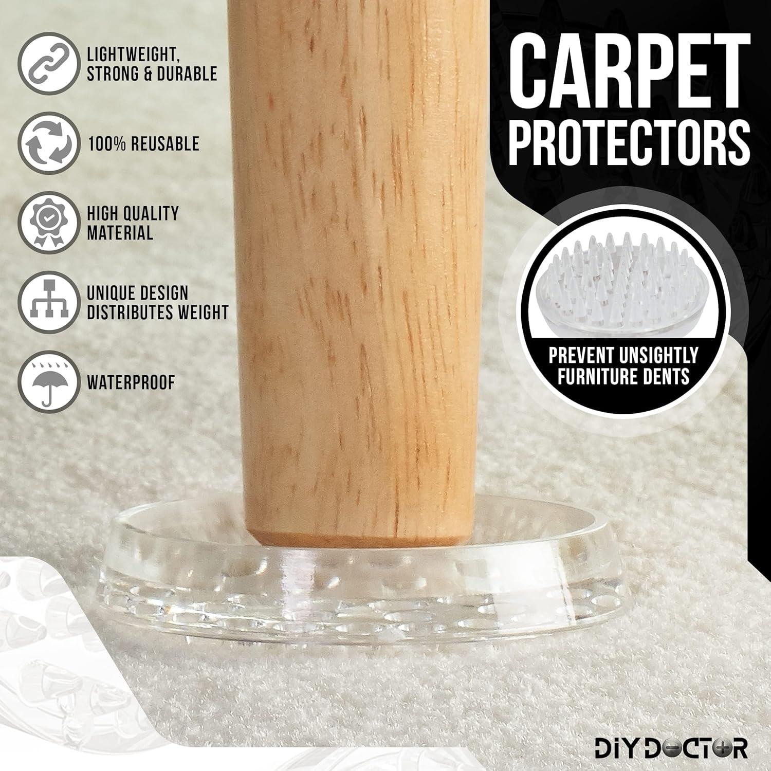 Furniture Caster Cups (8 Pack) – 53 Spike Design Heavy Duty Carpet Protectors for Furniture Legs – Perfect for Home & Office Use