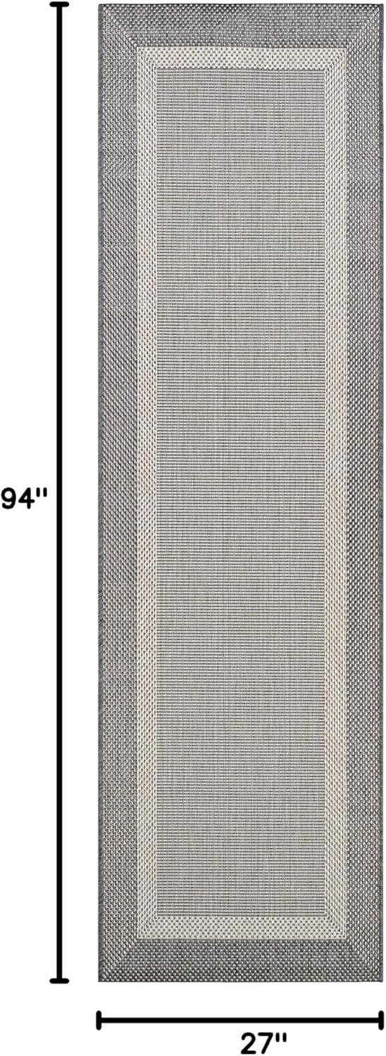 Couristan Recife Stria Texture Indoor / Outdoor Area Rug, Champagne- Grey, 2'3" x 7'10" Runner