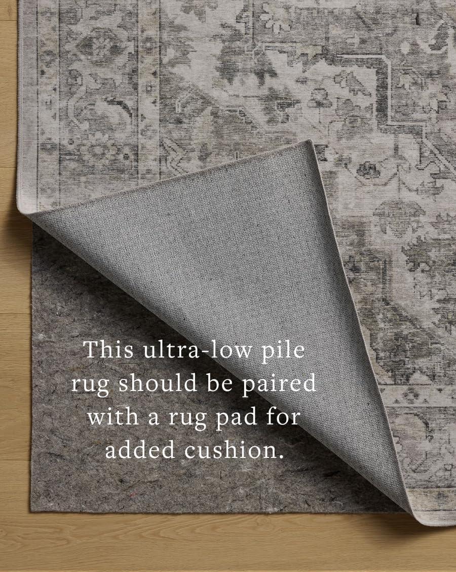 Amber Lewis x Loloi Machine Washable Josie Silver / Natural Area Rug