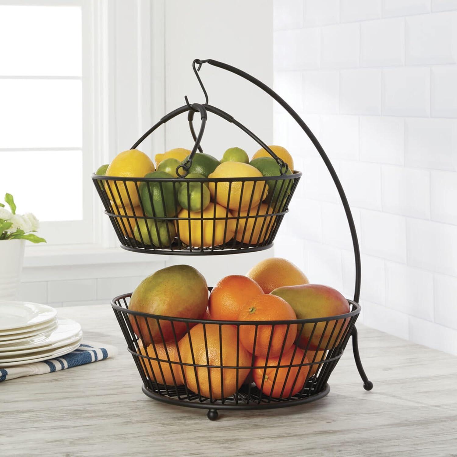 Mikasa Gourmet Basics Tully 2-Tier Basket with Banana Hanger