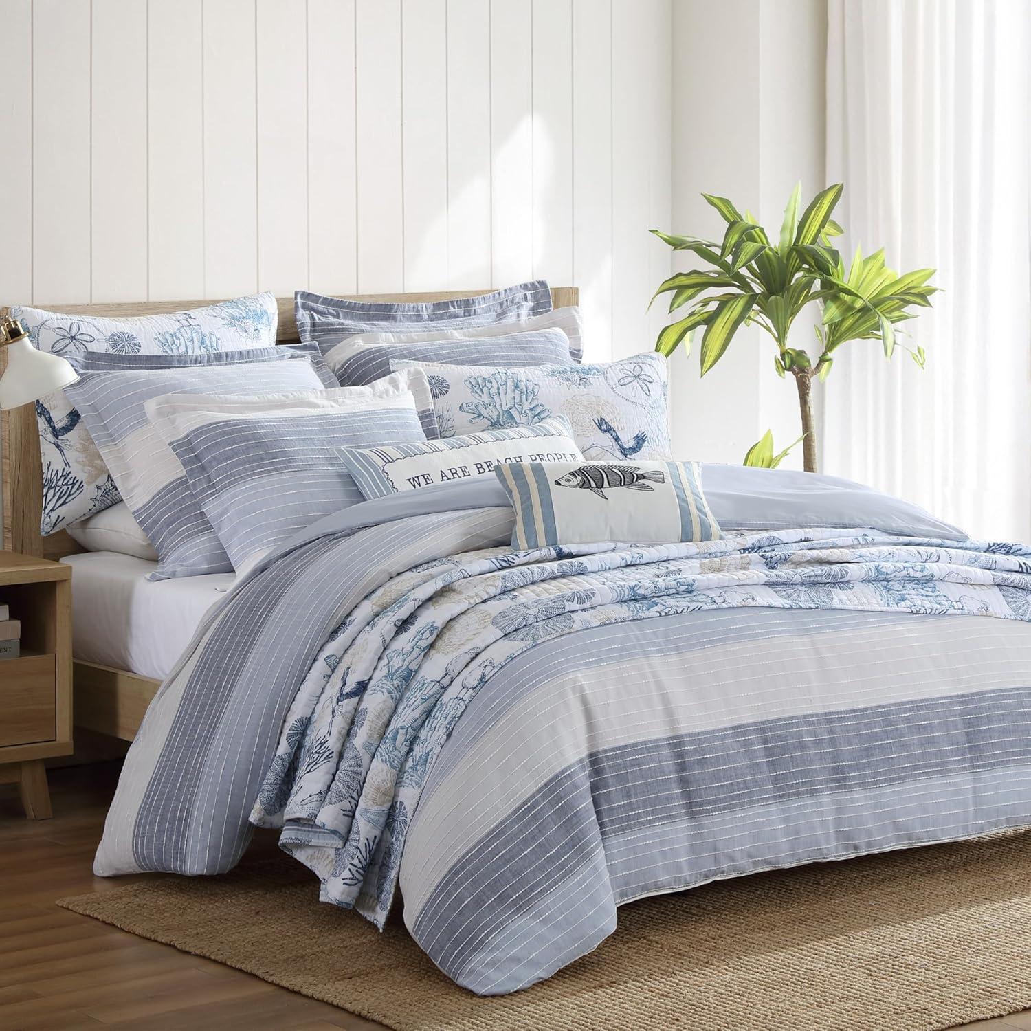 Sand Stripes Blue Duvet Set - Levtex Home