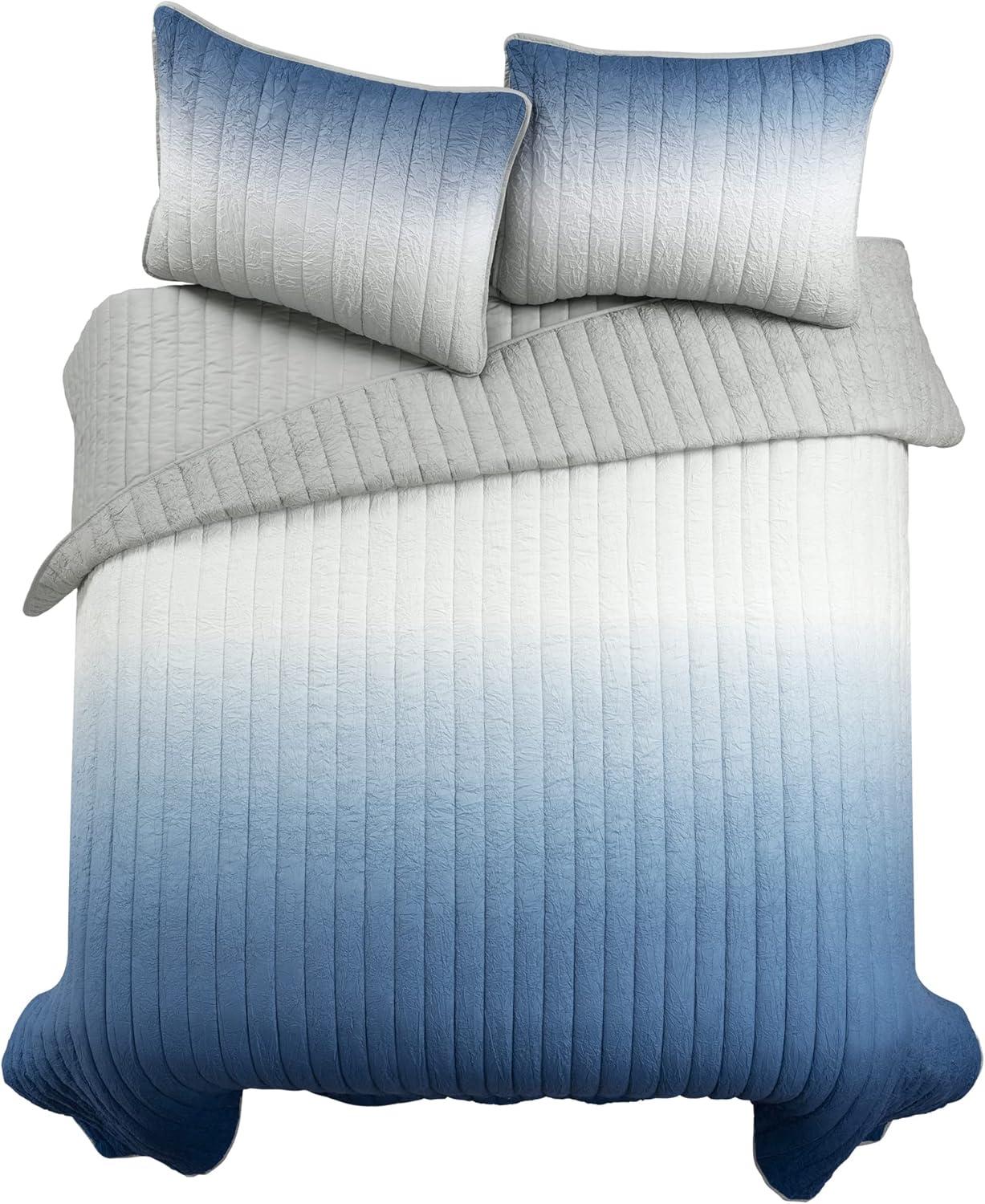 Lush Decor Crinkle Ombre Microfiber Quilt Set