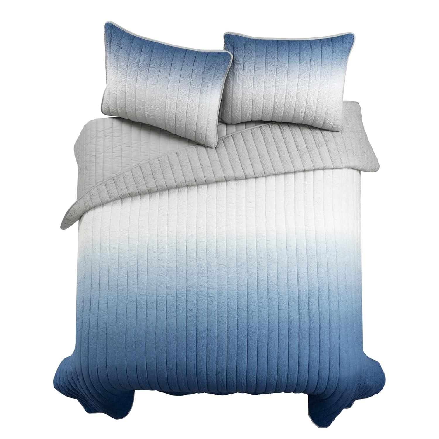 Lush Decor Crinkle Ombre Microfiber Quilt Set