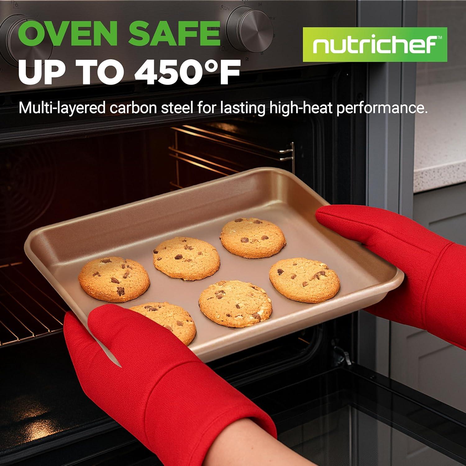 NutriChef NutriChef Non-Stick Steel 2 Piece Baking Sheet Set