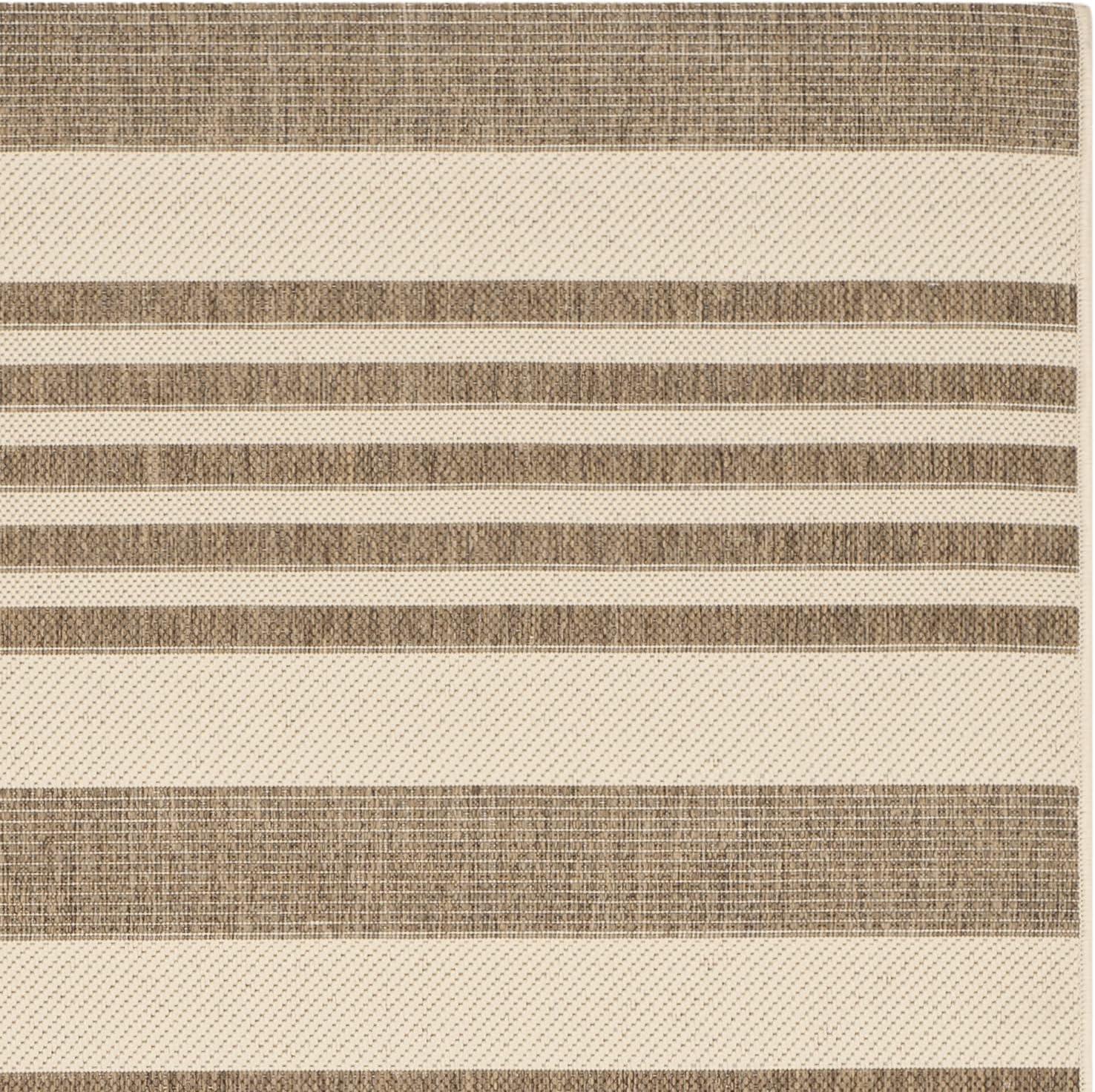 Herefordshire Striped Brown/Bone Indoor/Outdoor Area Rug