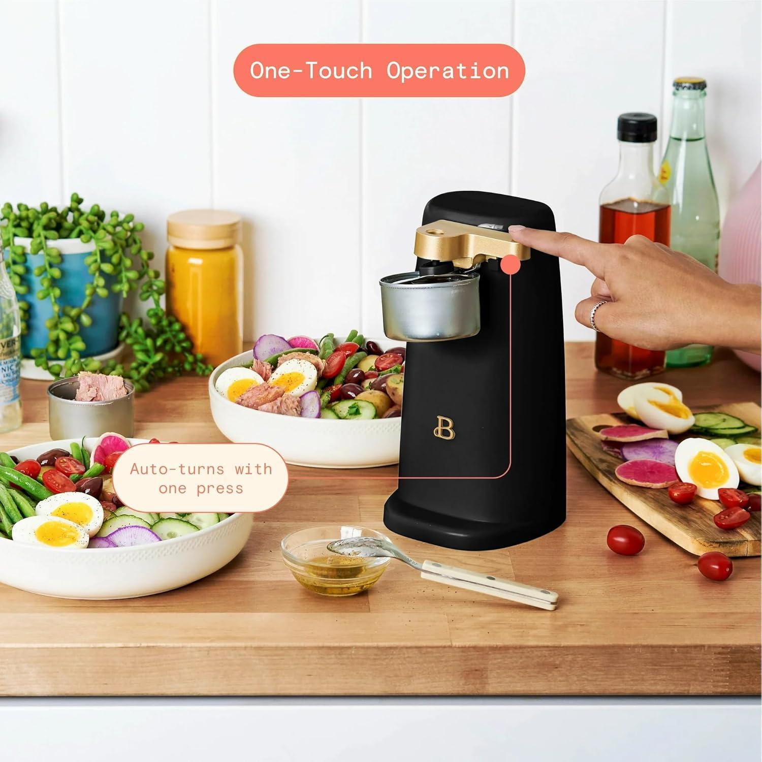Beautiful Easy-Prep Electric Can Opener, Black Sesame by Drew Barrymore