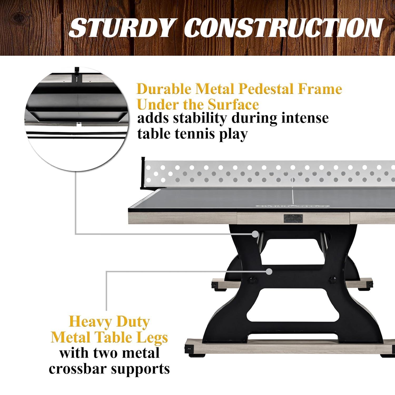 Barrington 9-ft Coventry Tennis Table, Official Size with Metal Net and Storage Drawer